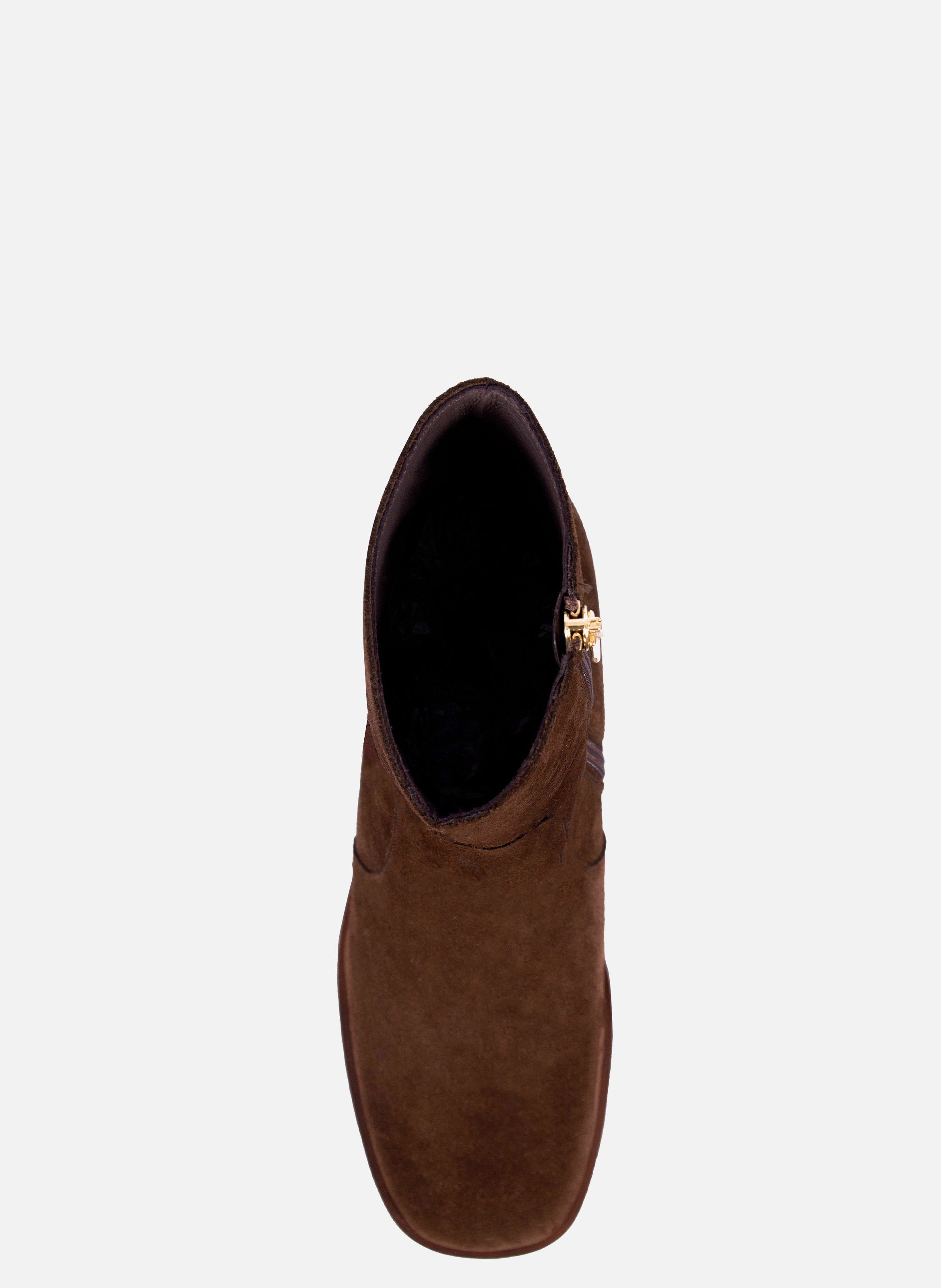 Suede leather platform ankle boots JULES & JENN Brown