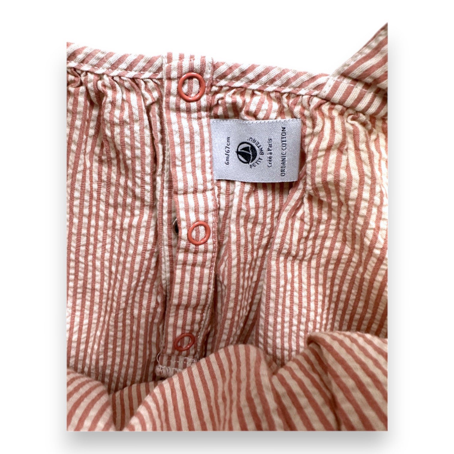 Orange Baby Overalls - 6 months PETIT BATEAU - Seconde Main Orange