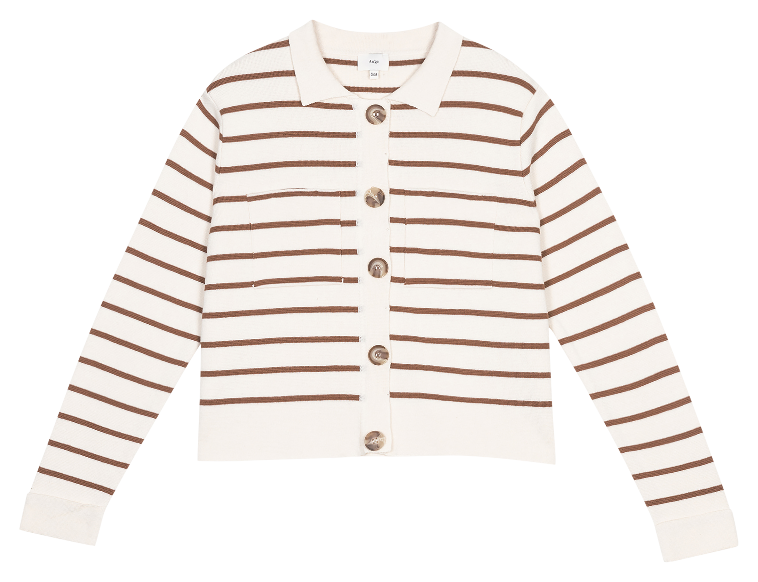 Buttoned striped cardigan AN'GE Brown