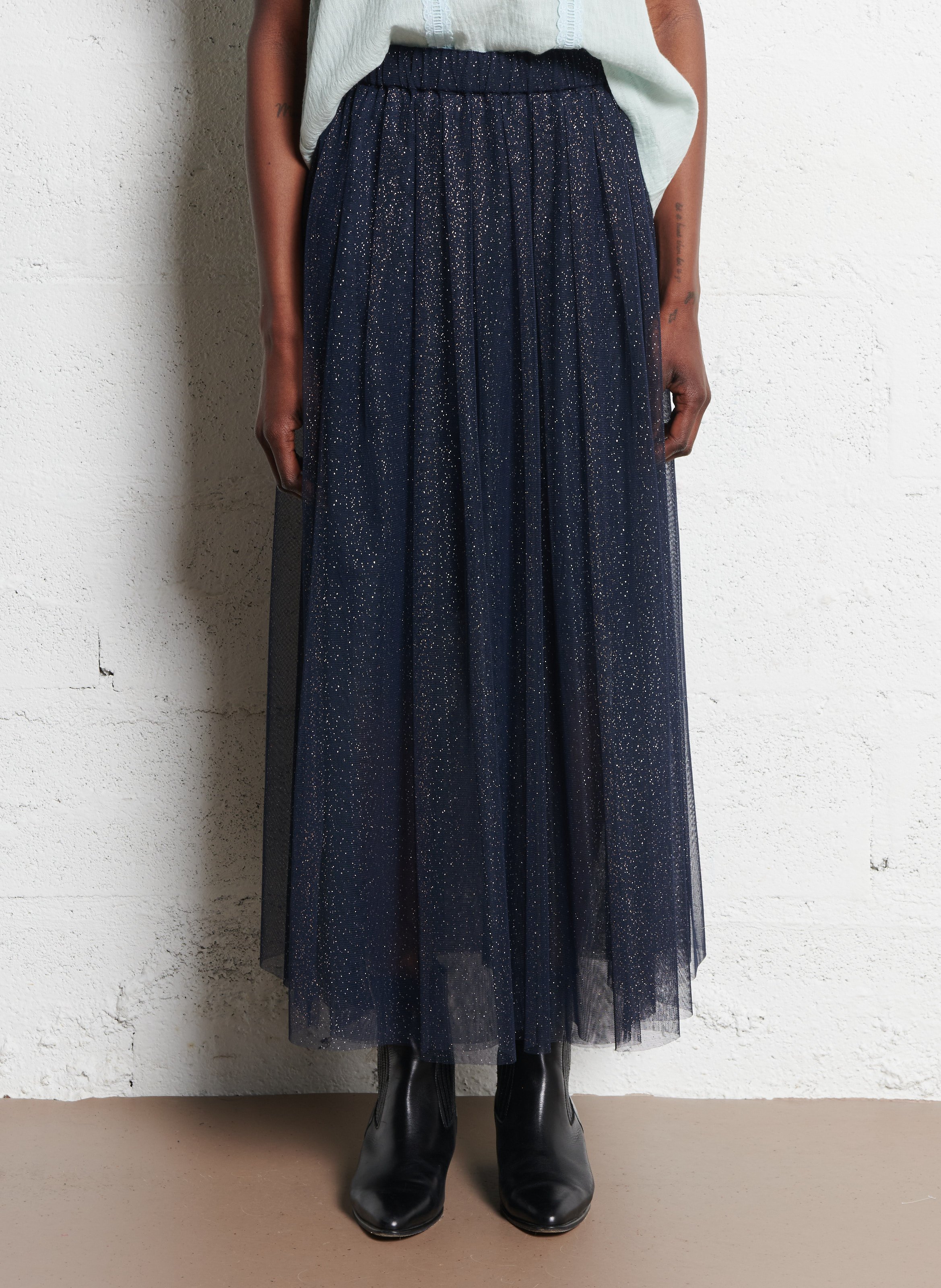 Jupe longue en tulle  ONE STEP Bleu