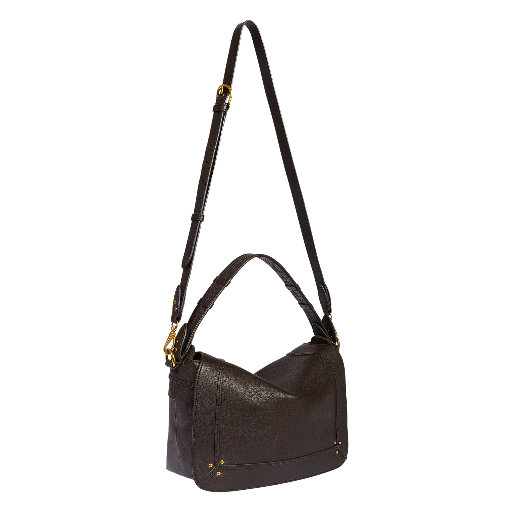 Sac bandoulière à rabat en cuir JEROME DREYFUSS Marron