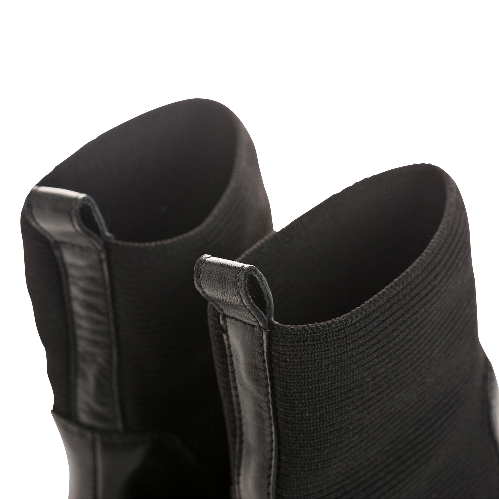 Effen leren enkellaarzen met textuur REQINS Zwart