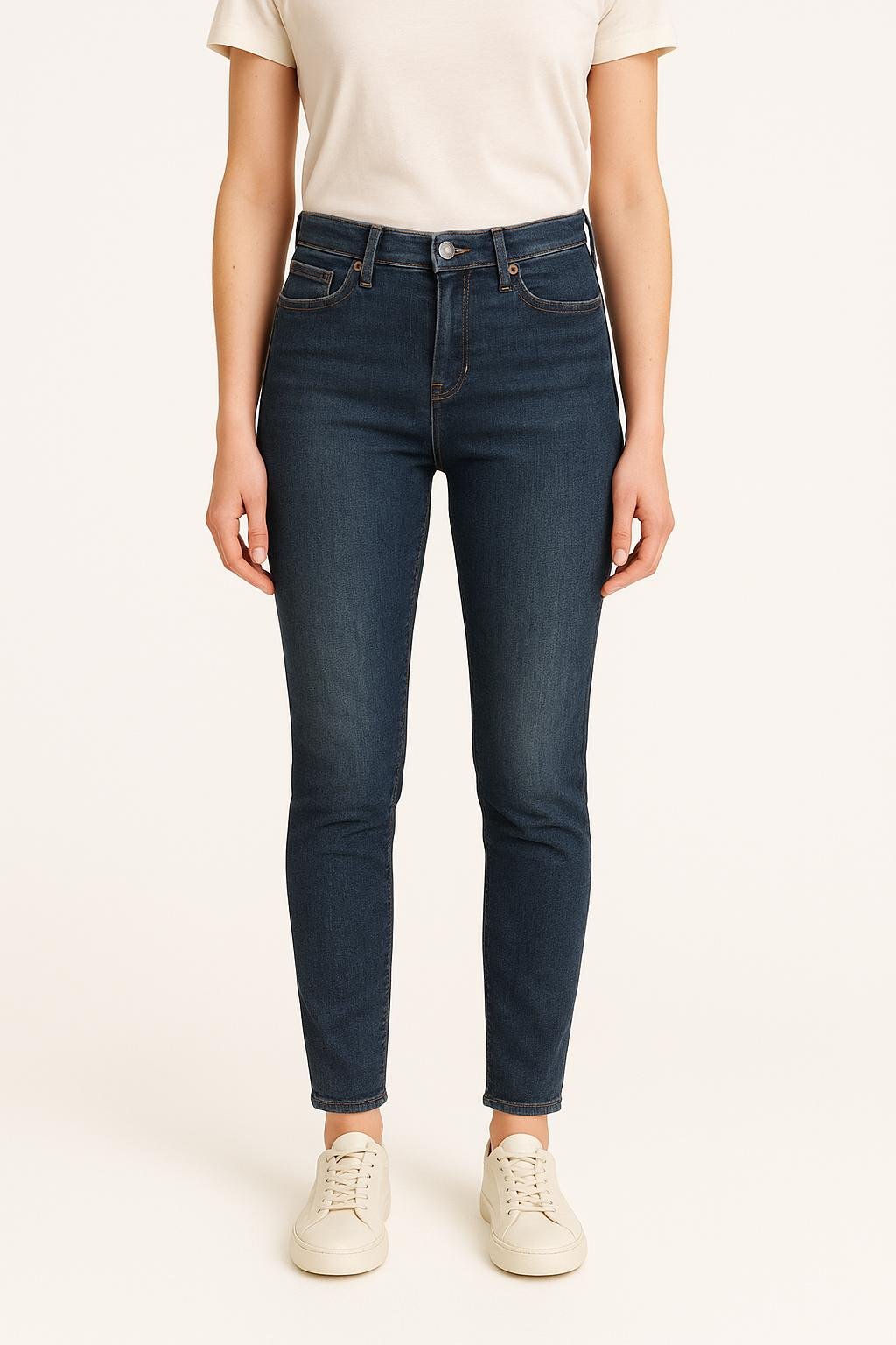 Cropped slim jeans with studs ACNE STUDIOS - Seconde Main Blue