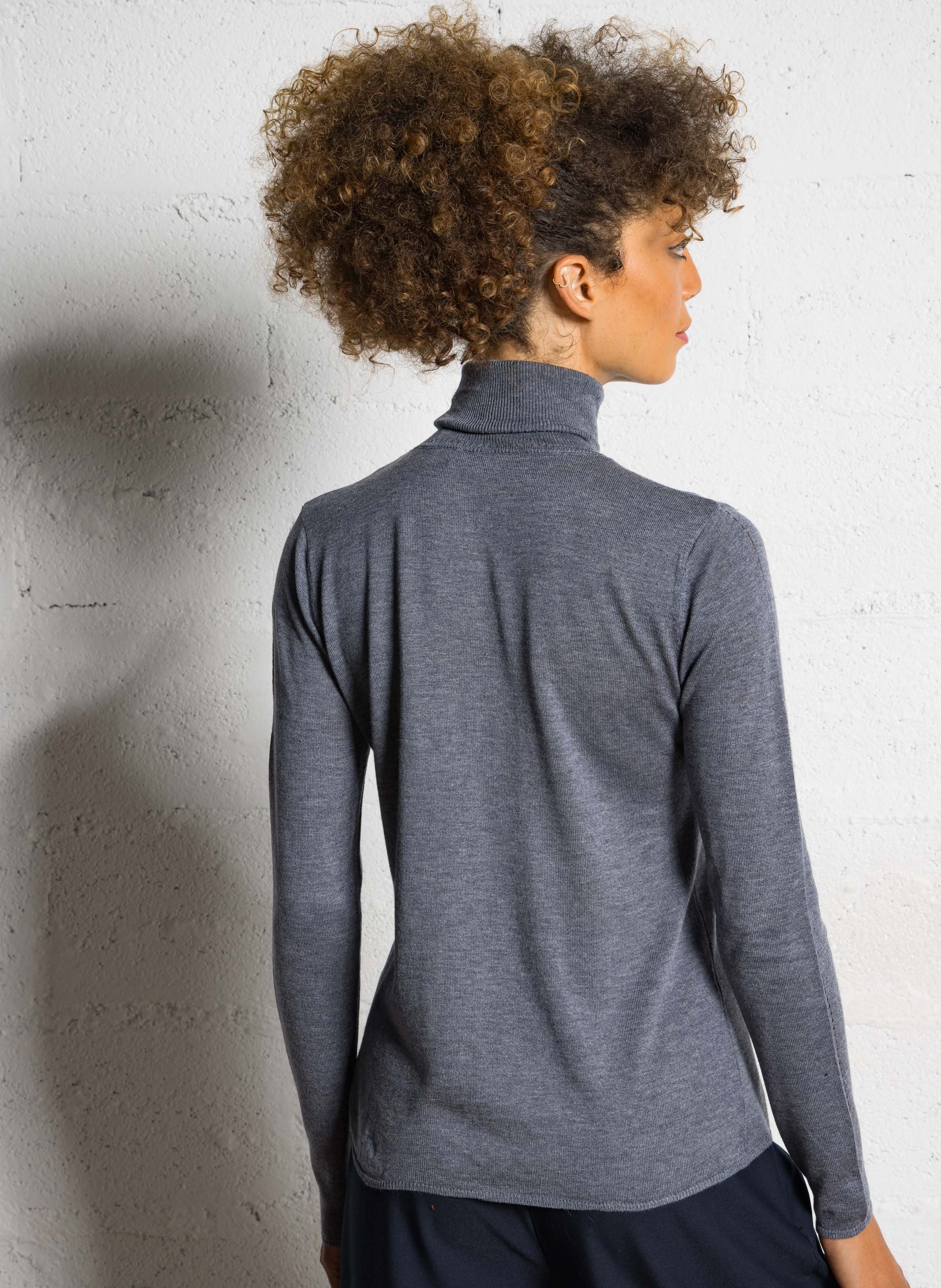 Rollkragenpullover mit langen Ärmeln in Uni-Farbe LA PETITE ETOILE Grau