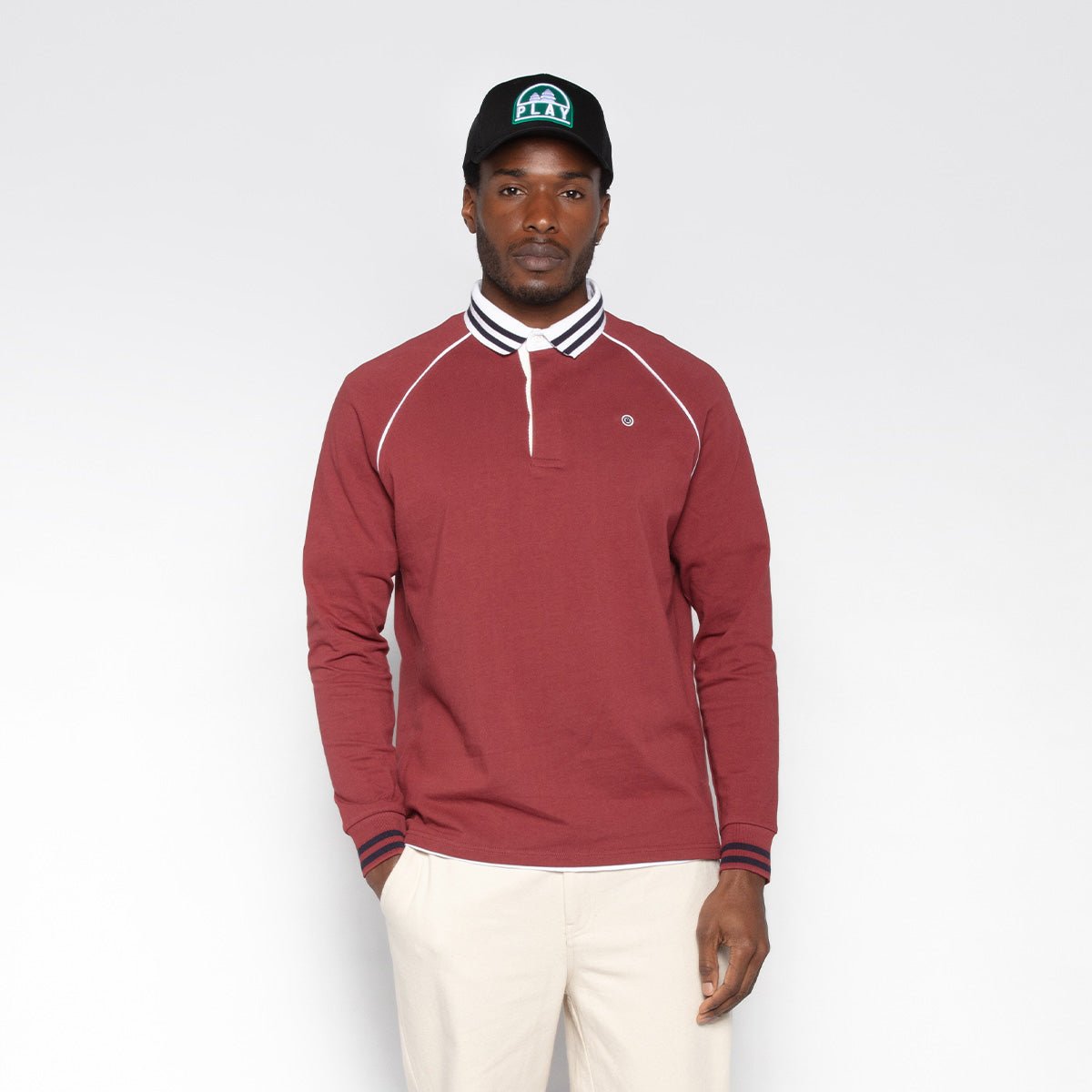 Long-sleeved rugby polo SERGE BLANCO Red