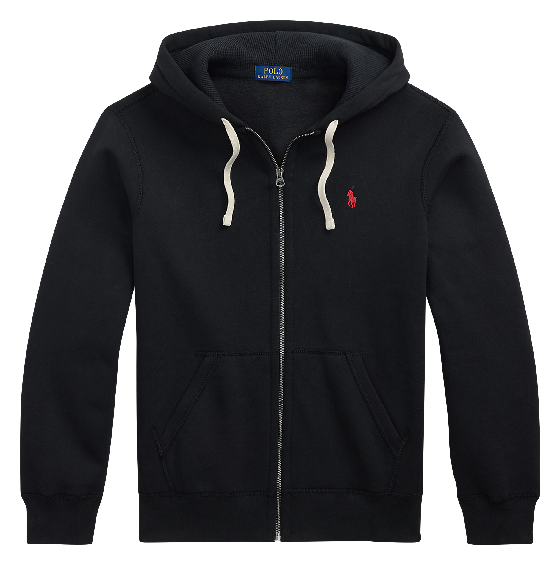 Sweat à capuche regular-fit zippé en coton mélangé avec Pony player POLO RALPH LAUREN Noir