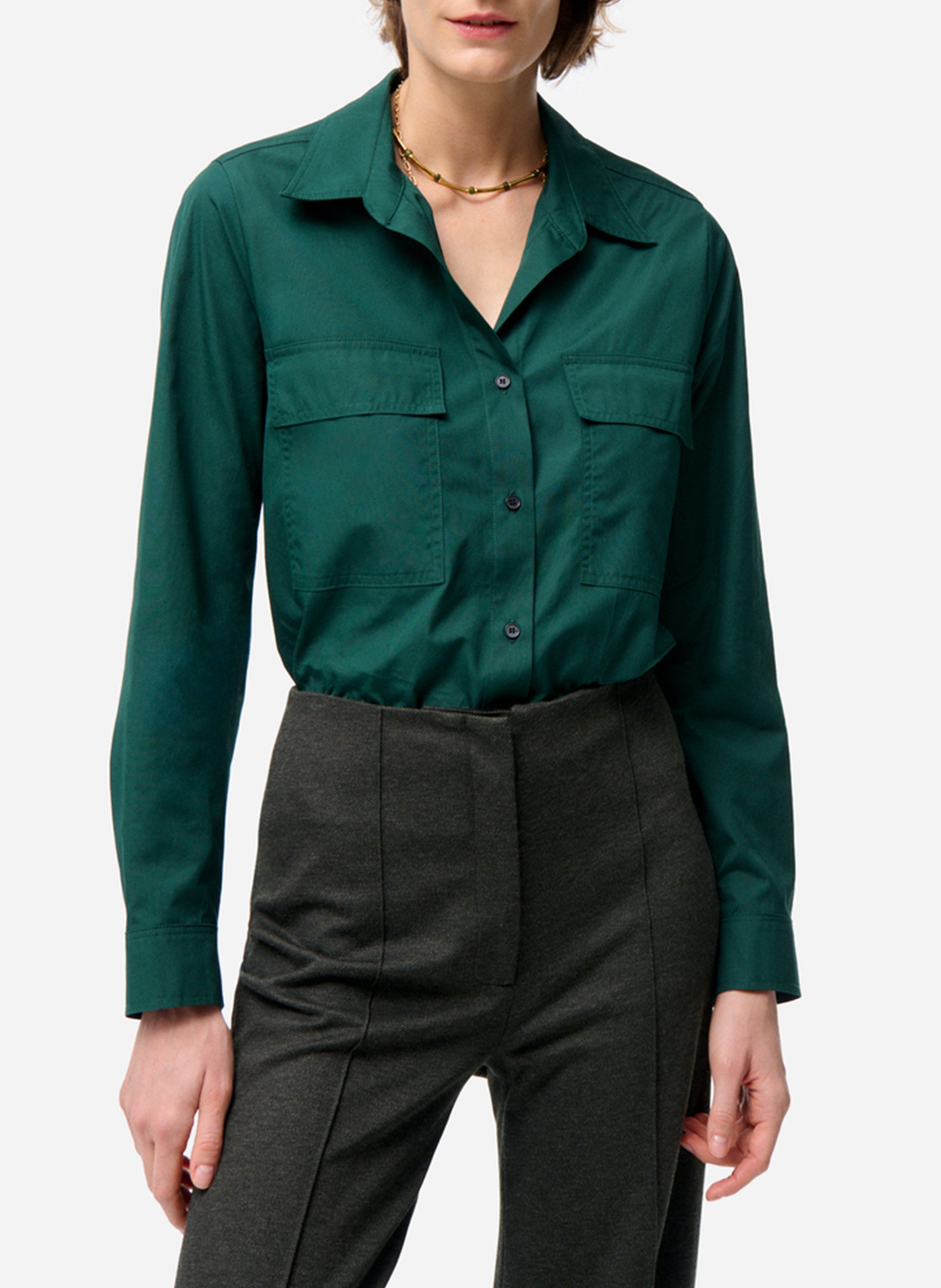 Capri plain oversized shirt VANESSA BRUNO Green