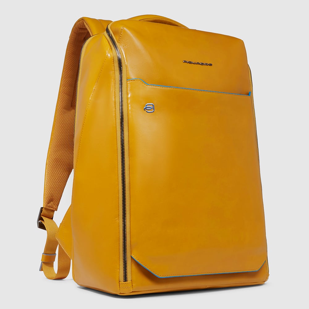 Backpack for laptop and ipad® with shockproof protection and RFID protection, anti-theft cable PIQUADRO Yellow