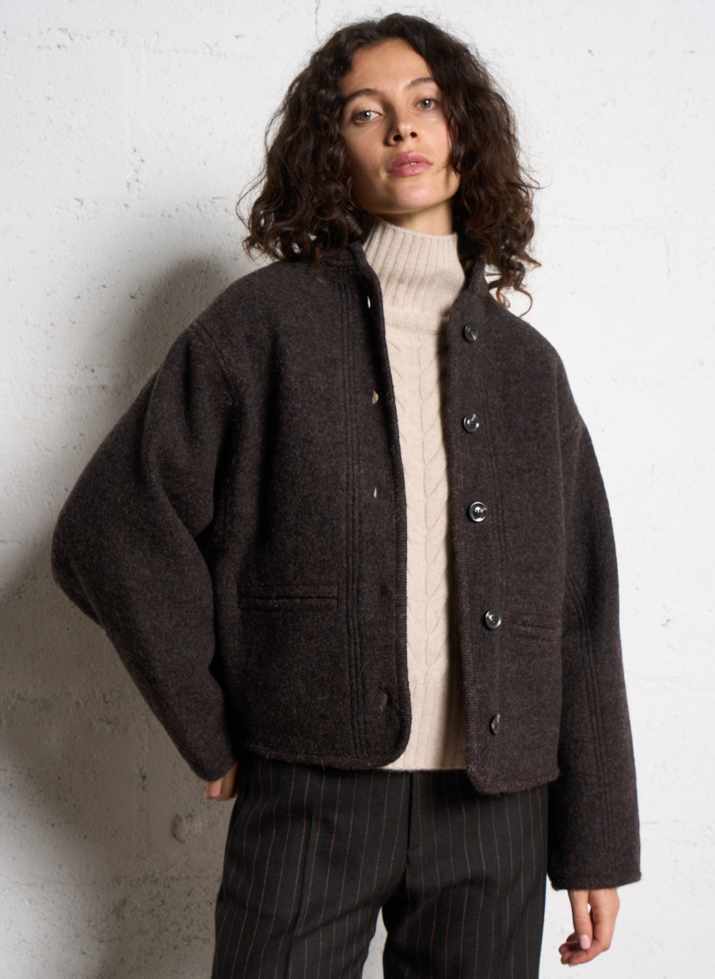 Veste droite en laine SOEUR