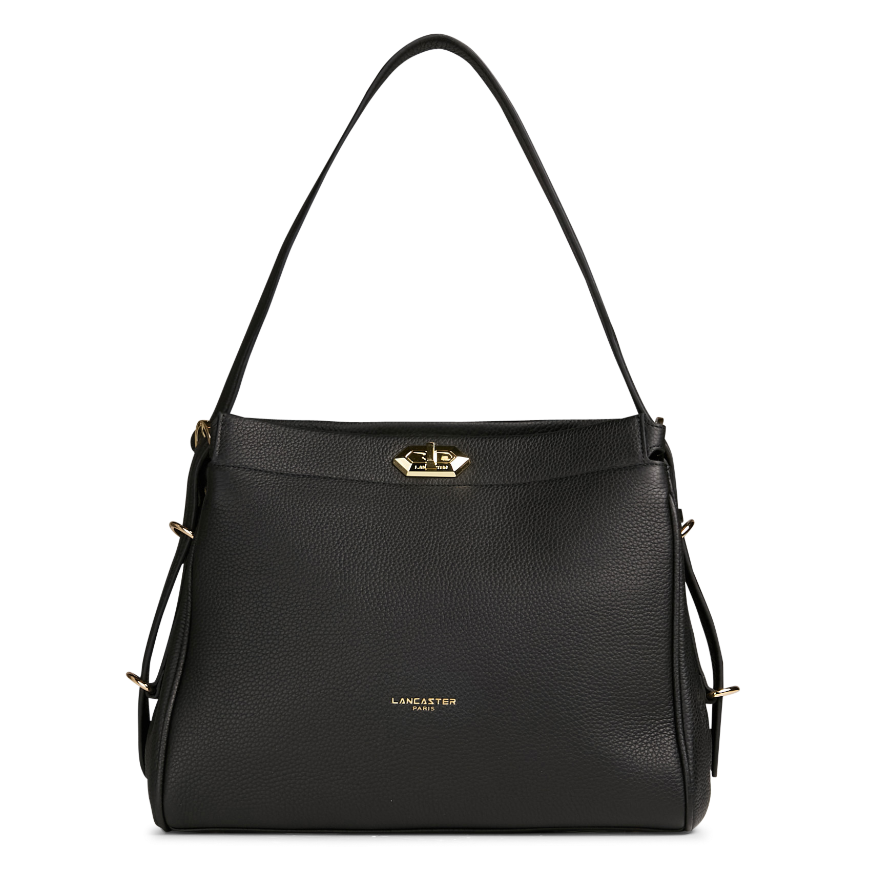 Sac hobo avec fermoir en cuir grainé LANCASTER PARIS