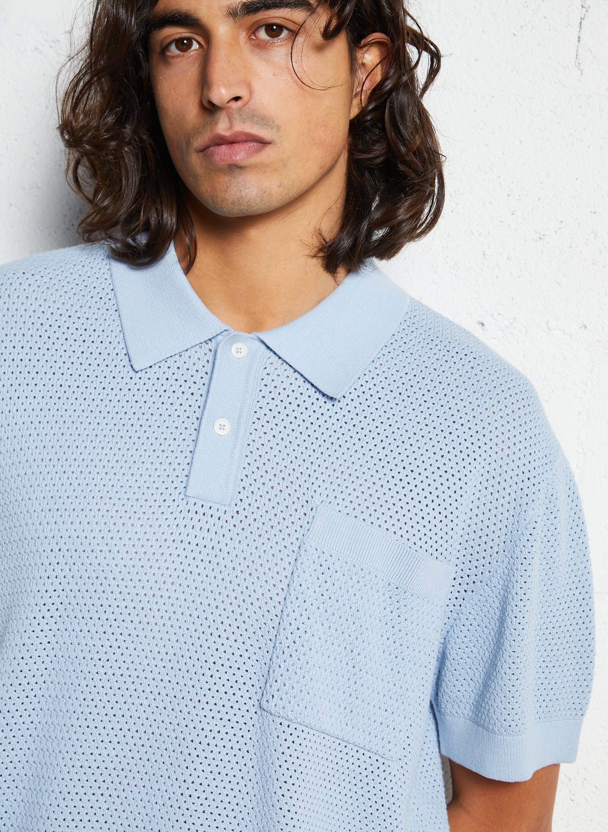 Oversized knit polo PEPE JEANS Blue