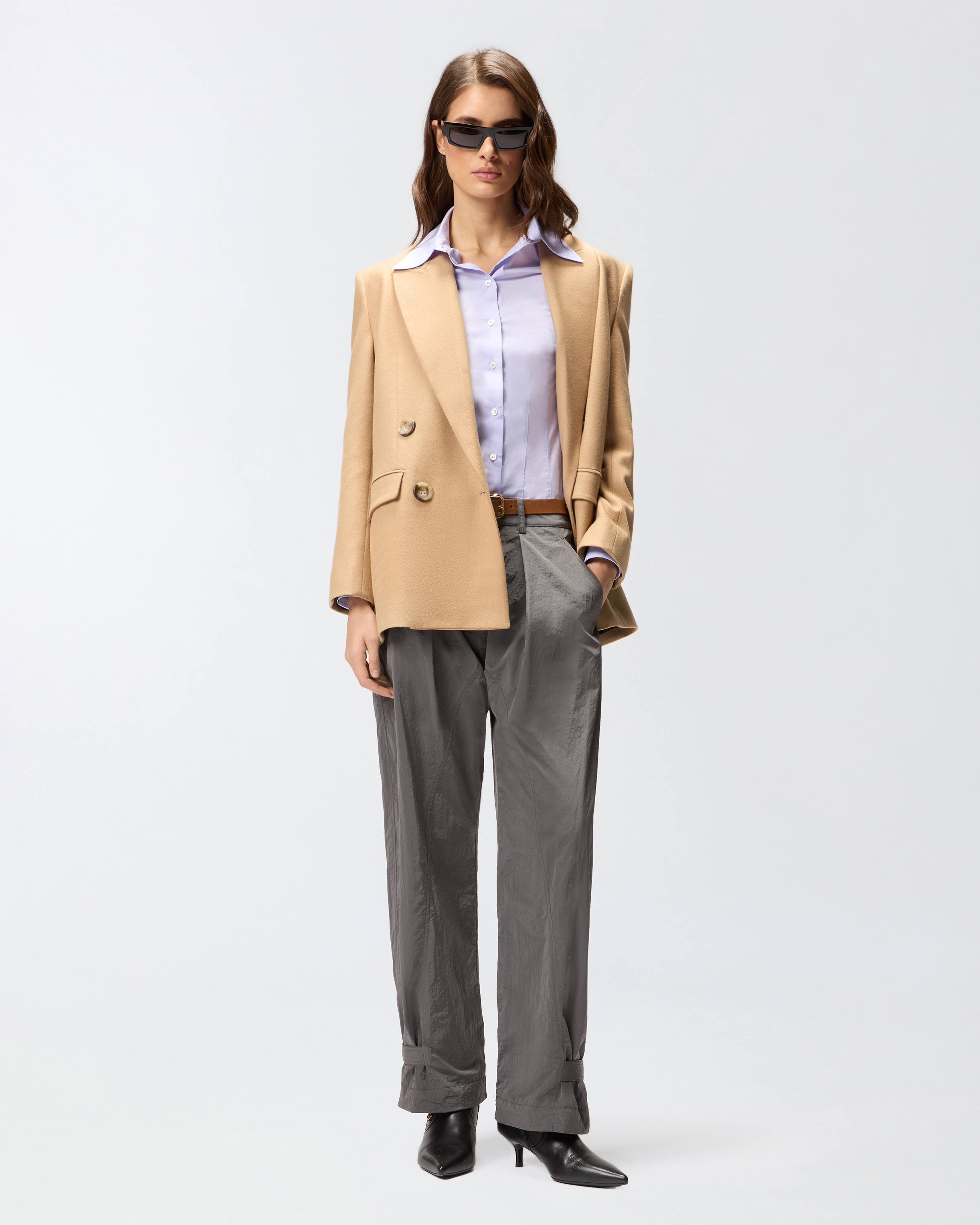 Cotton poplin shirt PINKO Purple