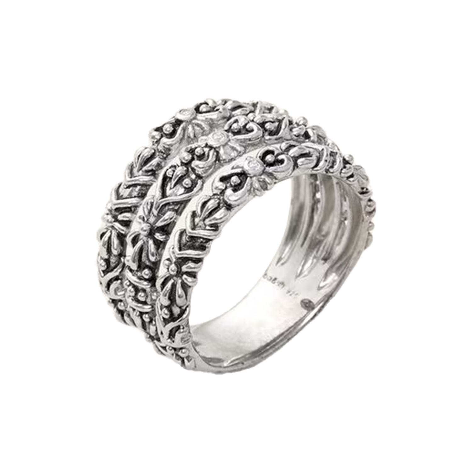 Bague anneau zircon BA&SH Argent