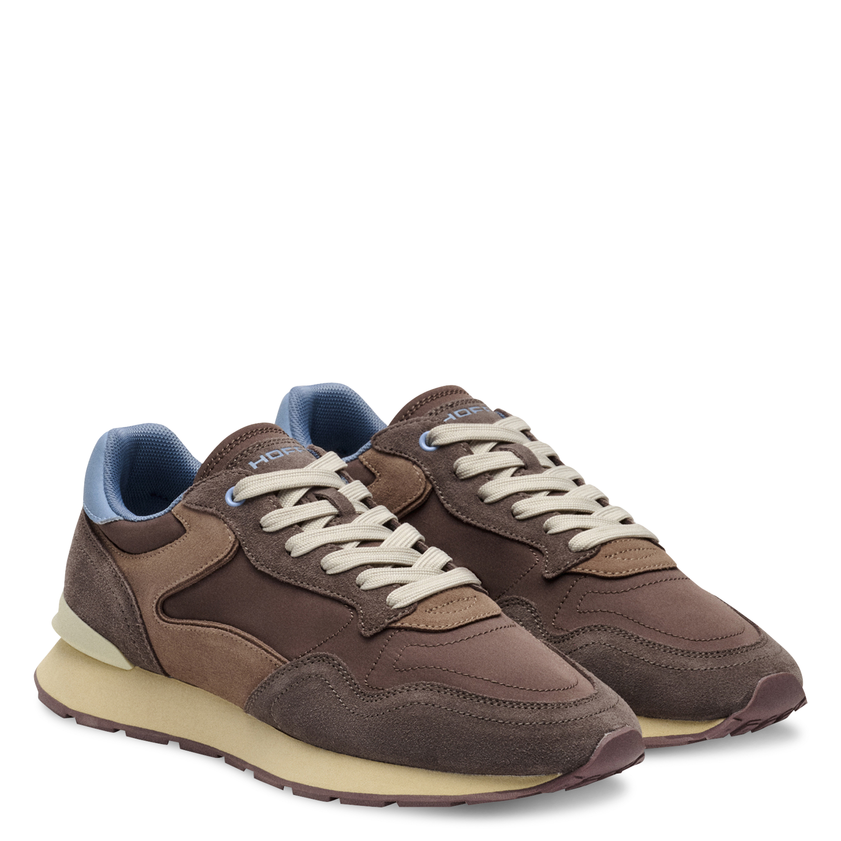 Niedrige Sneaker aus Leder-Mix HOFF Braun