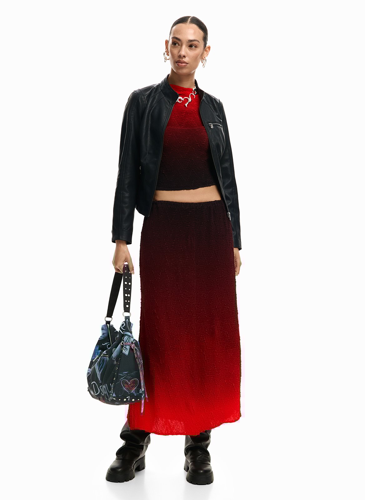 Top met lange mouwen in degradé DESIGUAL Rood