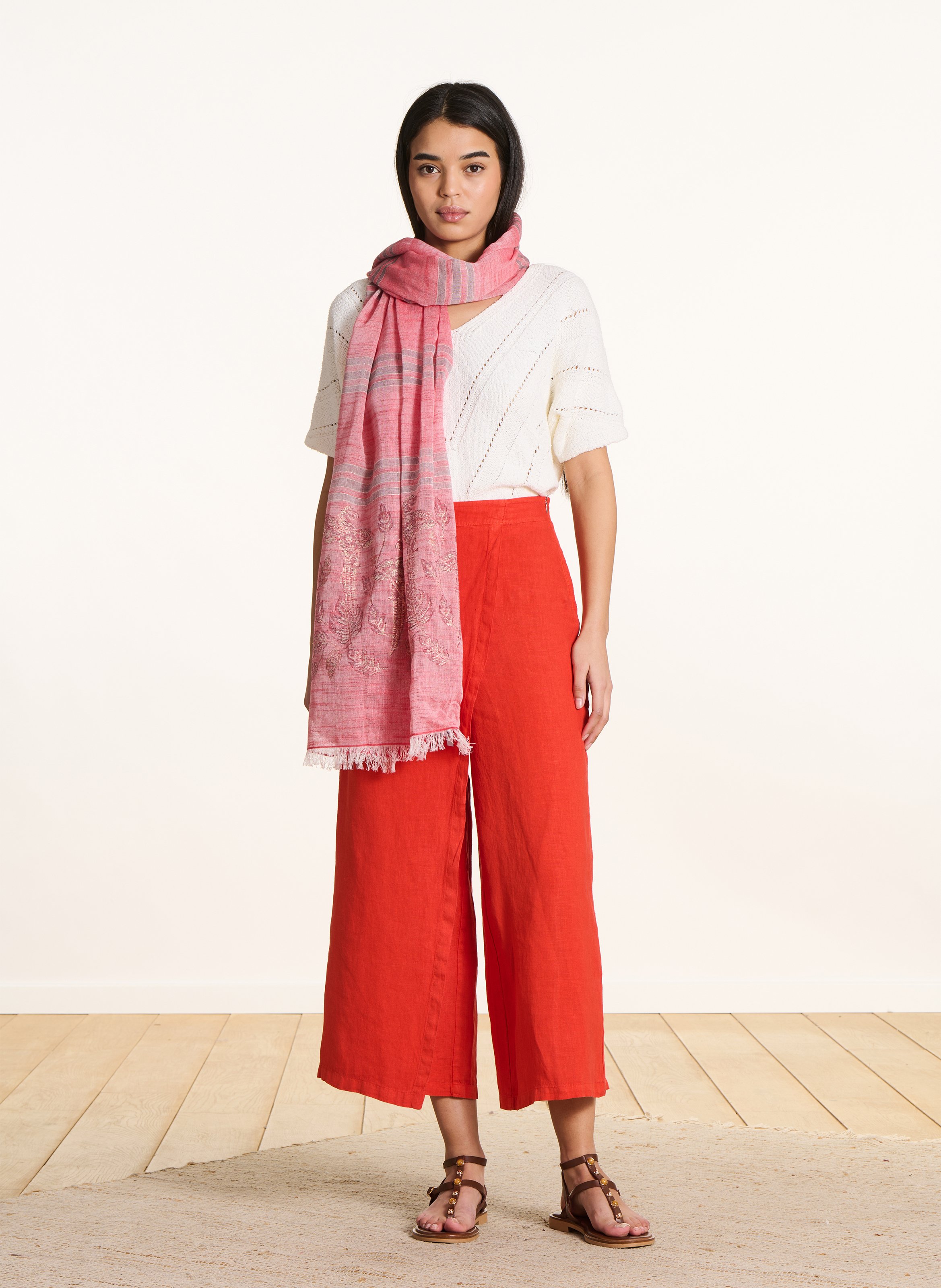 Cotton-blend floaty scarf LA FEE MARABOUTEE