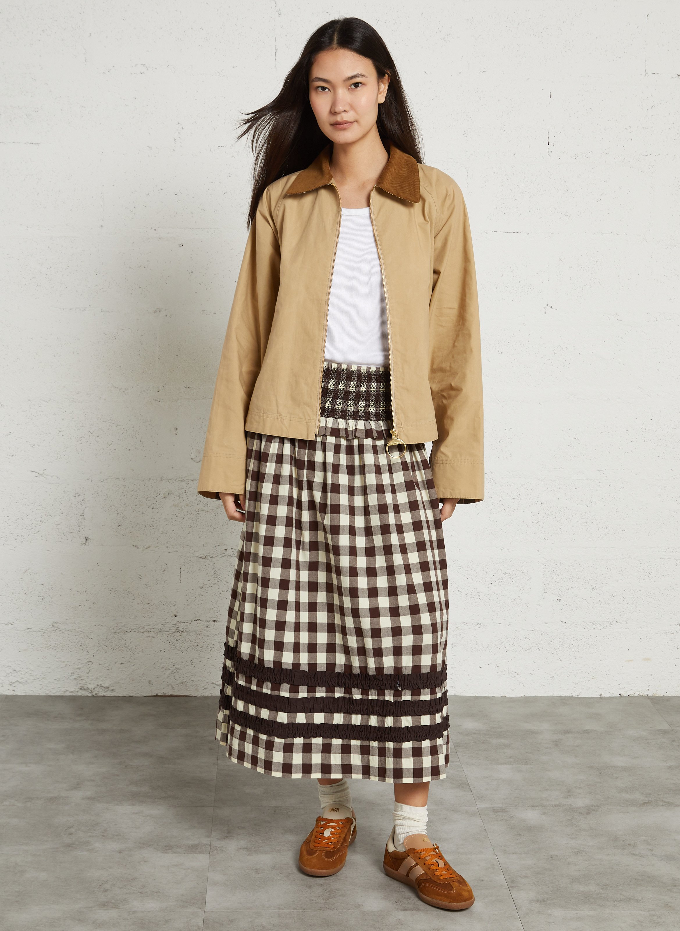 Veste droite col classique en coton BARBOUR Beige