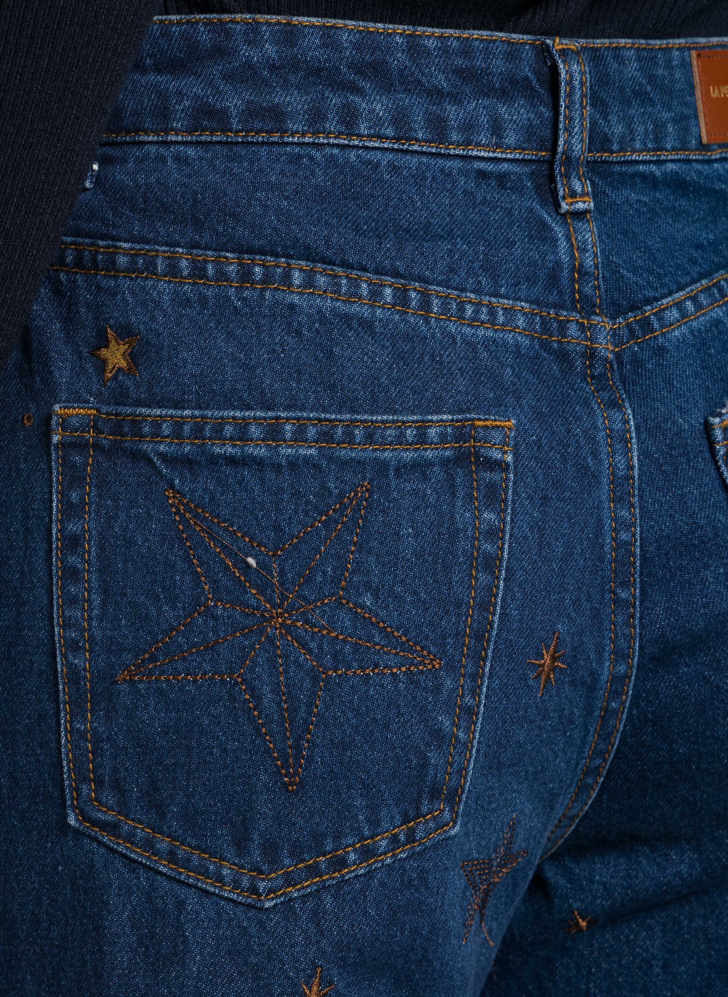 Wijde jeans van geborduurd katoen LA PETITE ETOILE Jeans onbewerkt