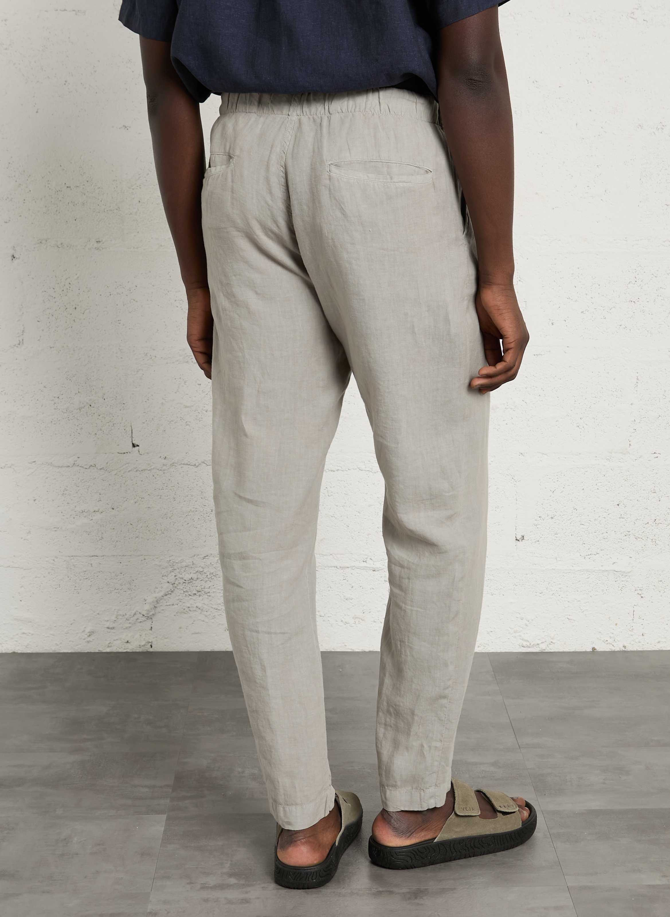 Rechte broek van linnen HARTFORD Beige