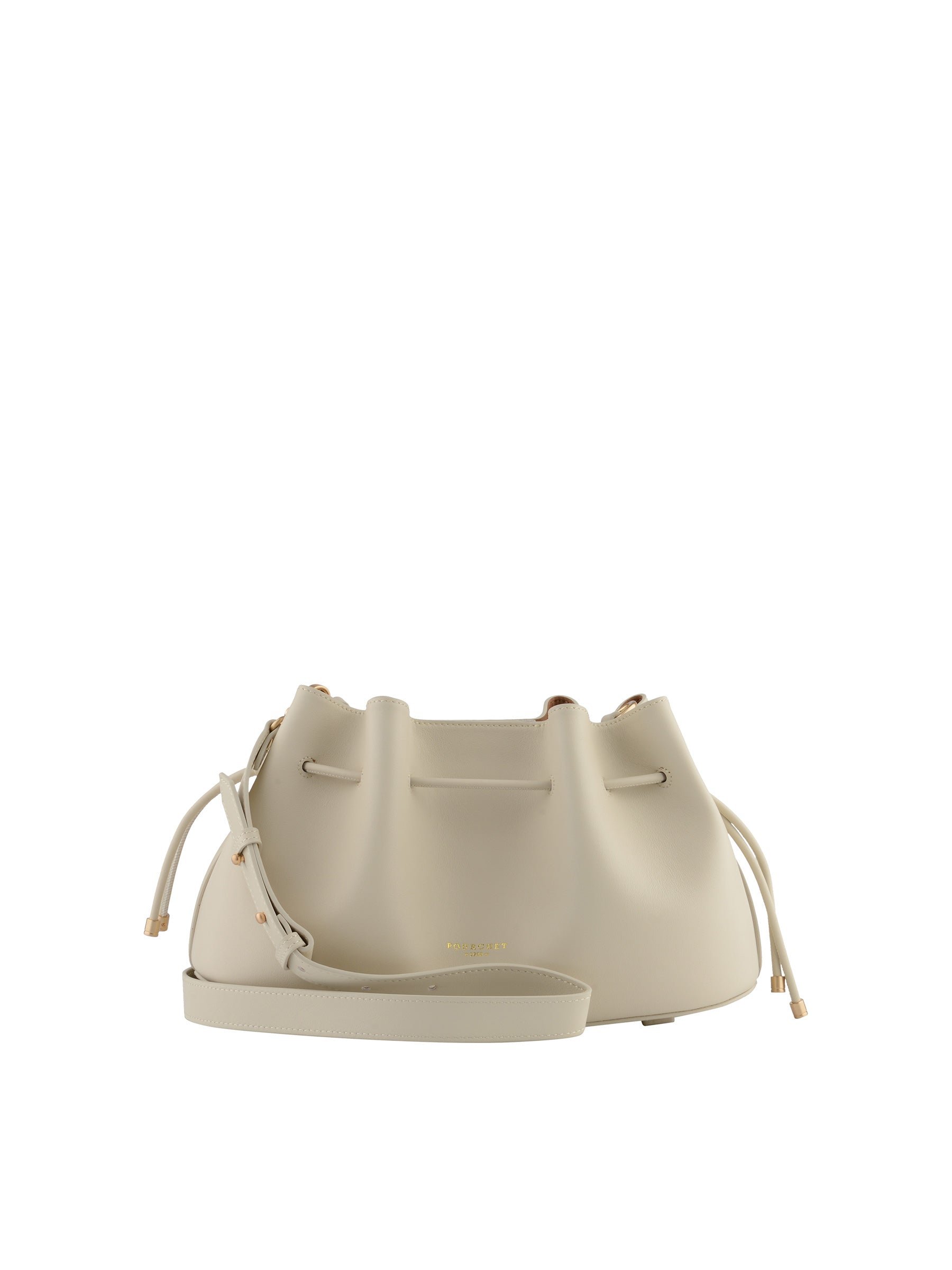 Calfskin leather shoulder bag POURCHET Beige