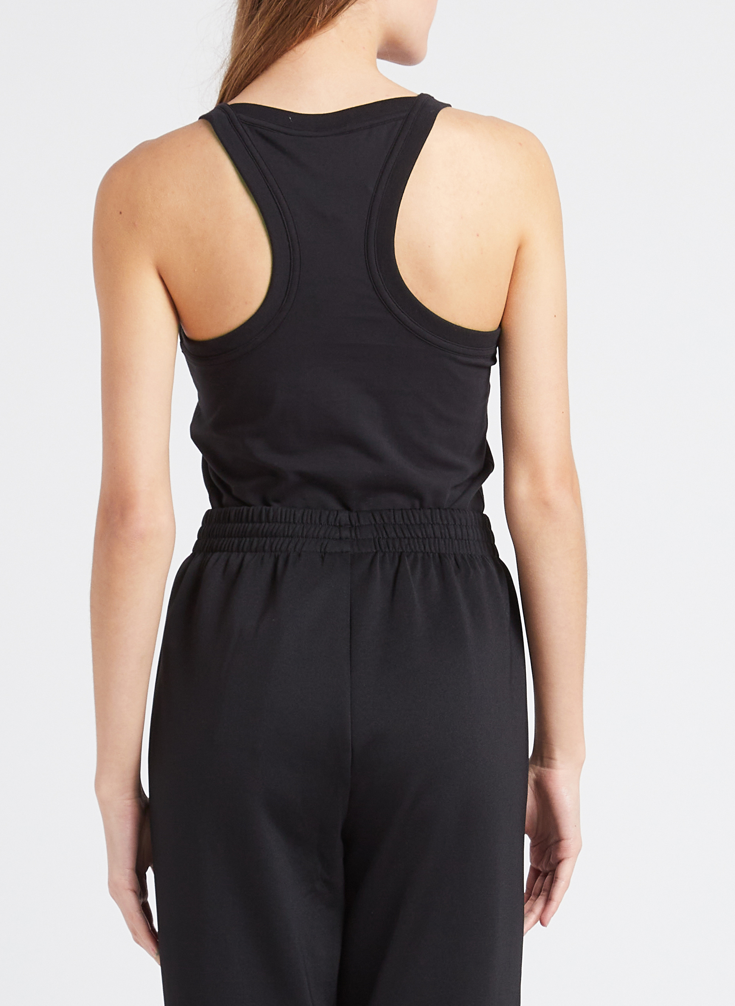 Débardeur col rond droit en coton mélangé ADIDAS Noir