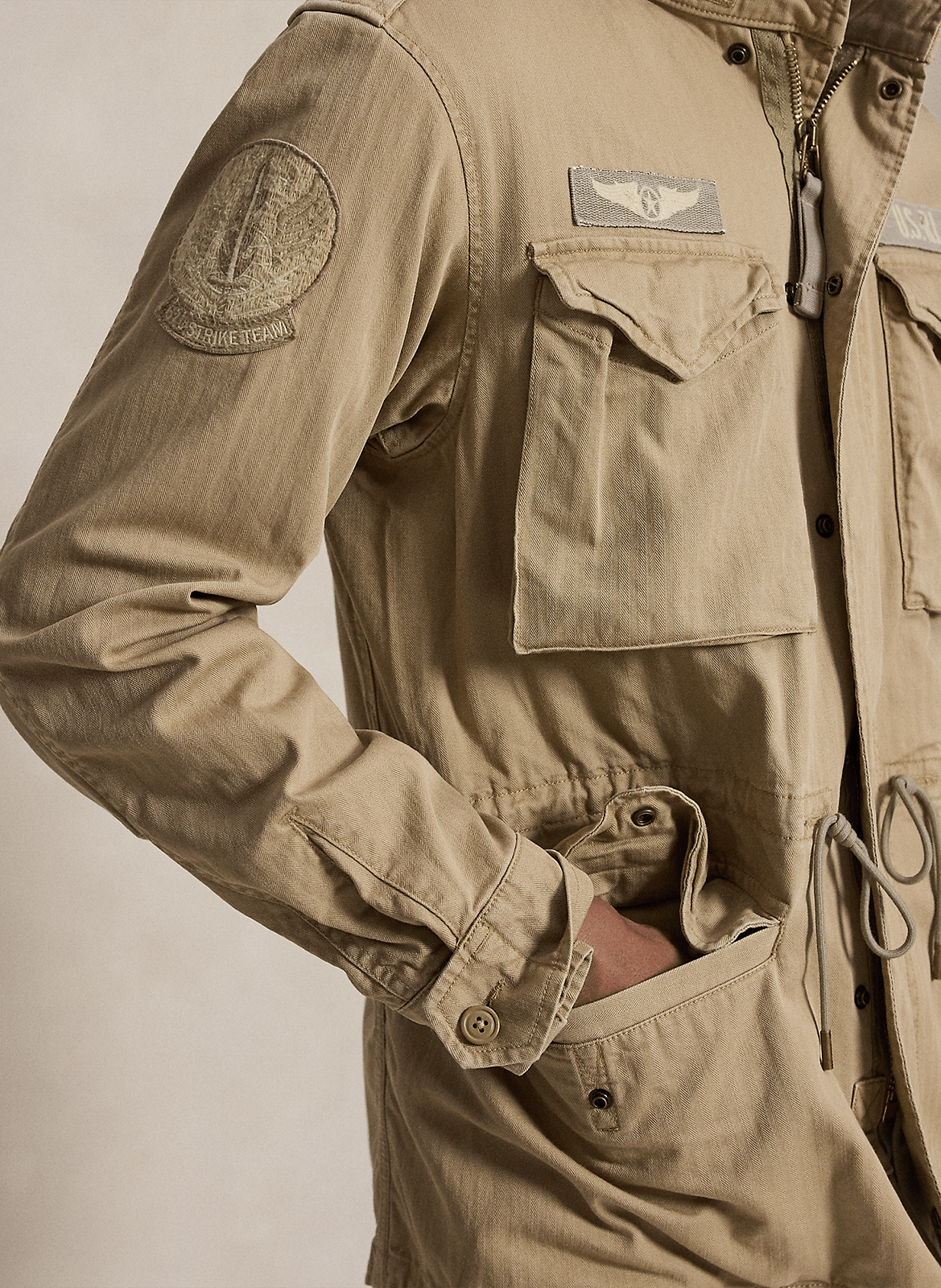 Veste utilitaire en coton POLO RALPH LAUREN Beige