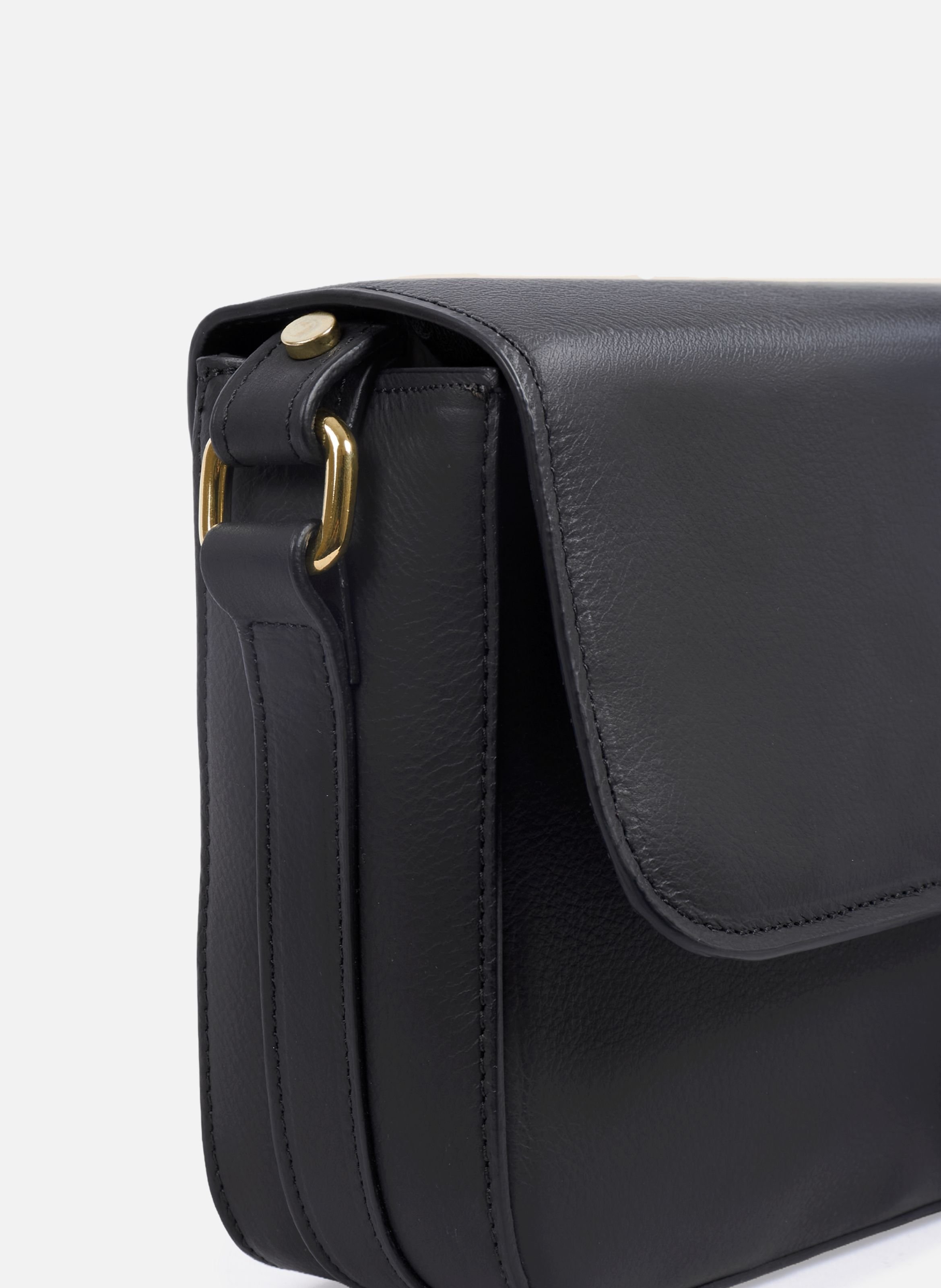 Hortense leather baguette bag JULES & JENN Black