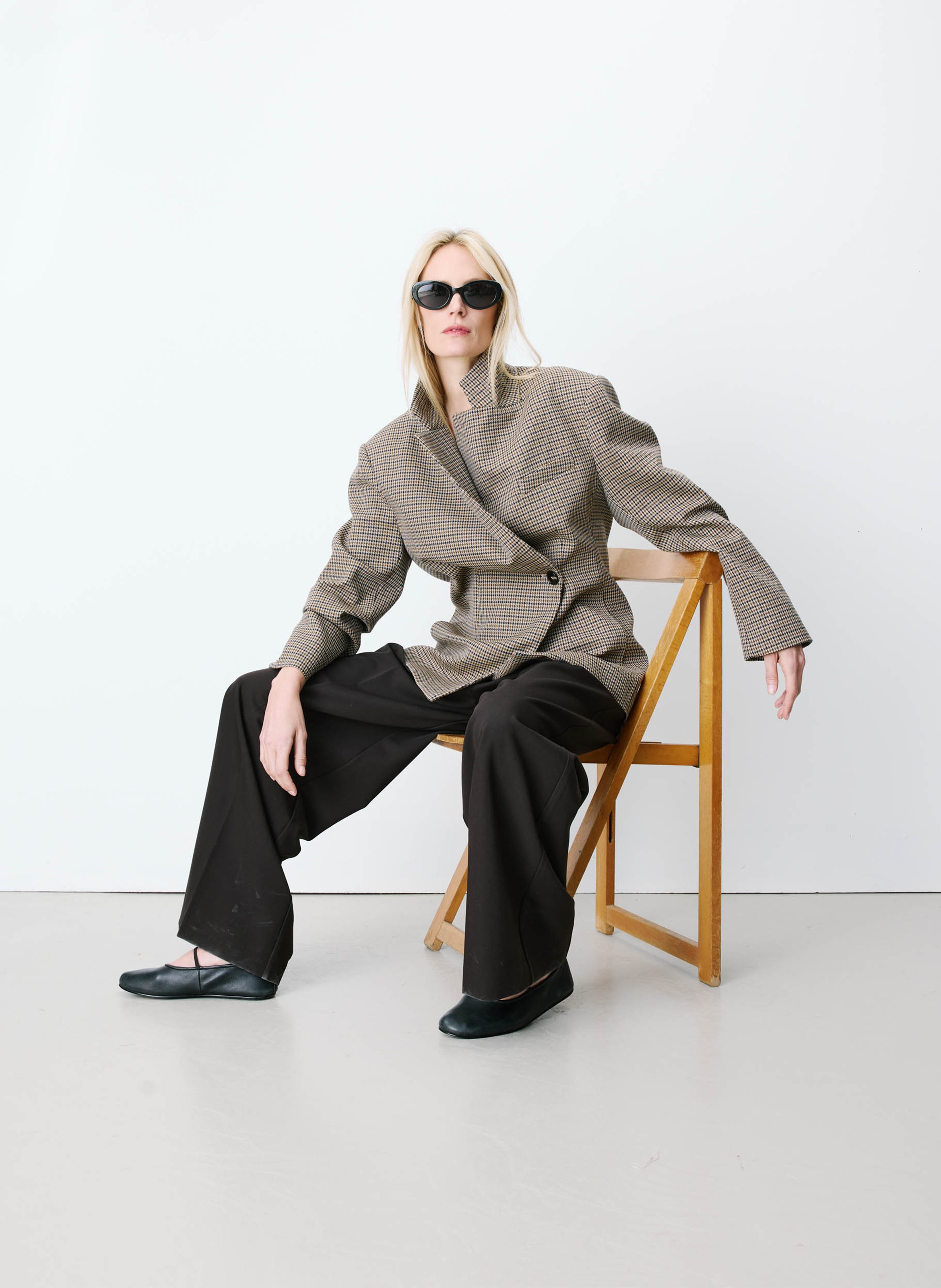 Straight printed tailored jacket GRACE ET MILA Beige