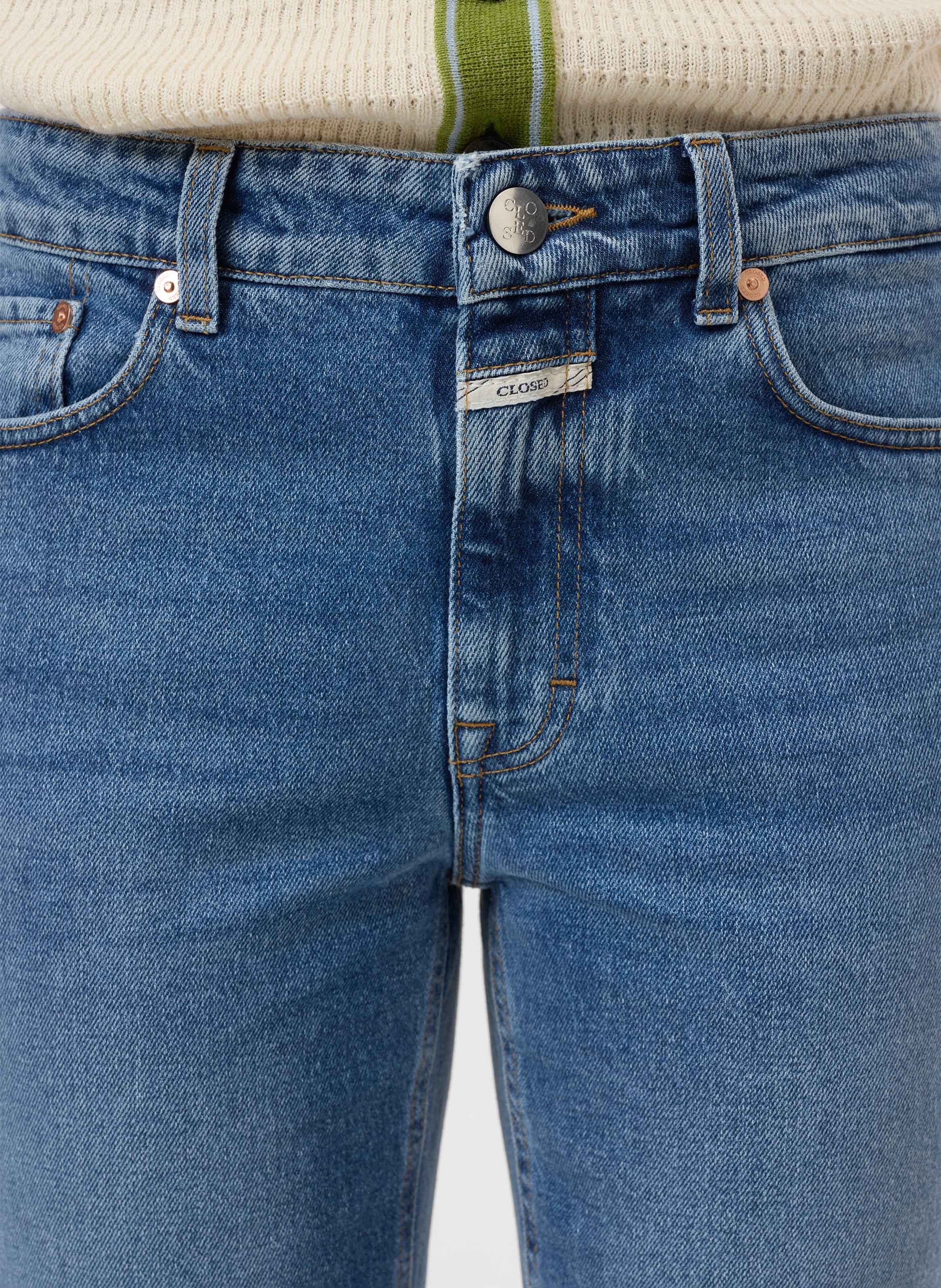 Cotton-blend straight-leg jeans CLOSED Blue