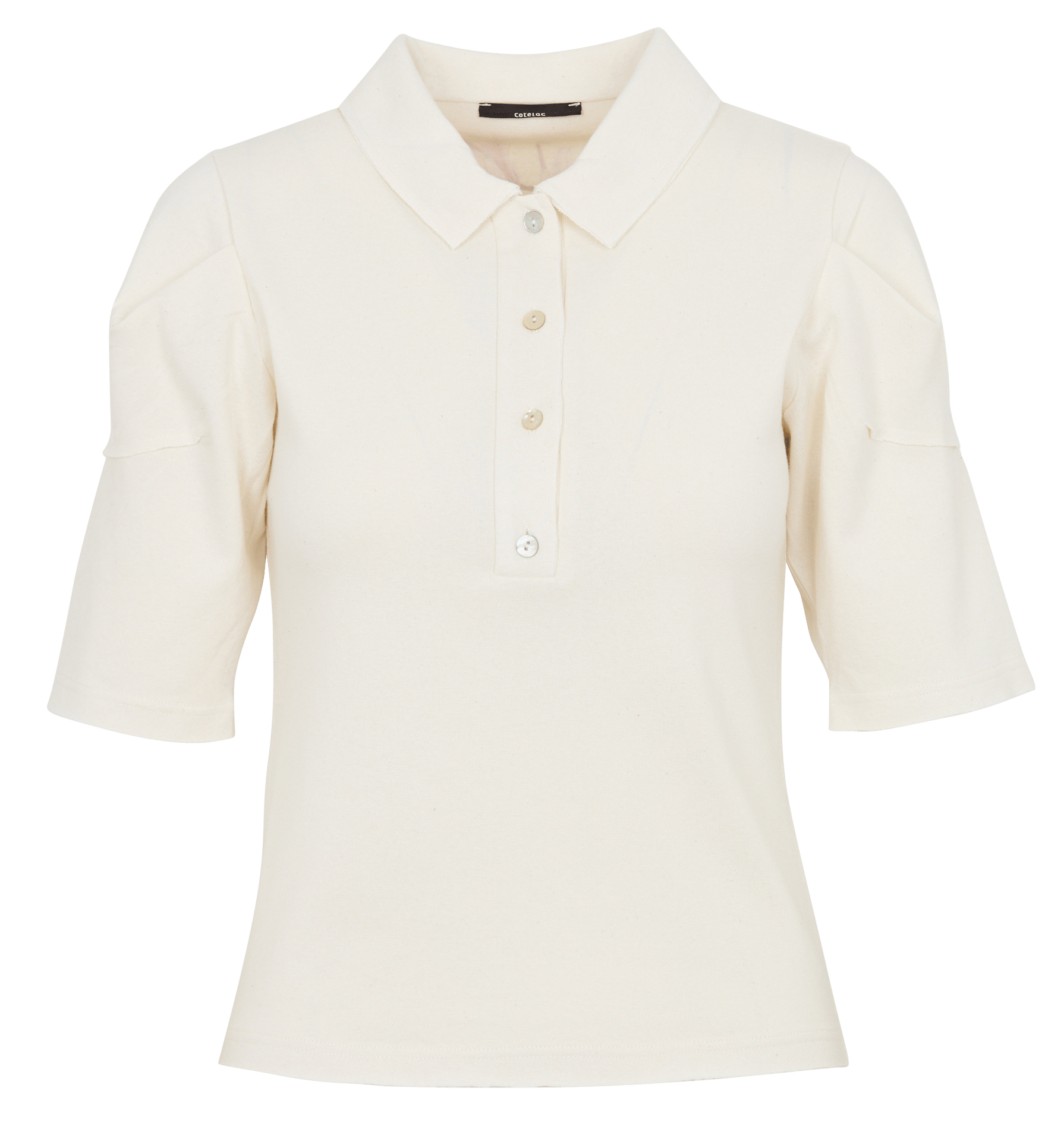Straight cotton-blend polo shirt COTELAC Beige