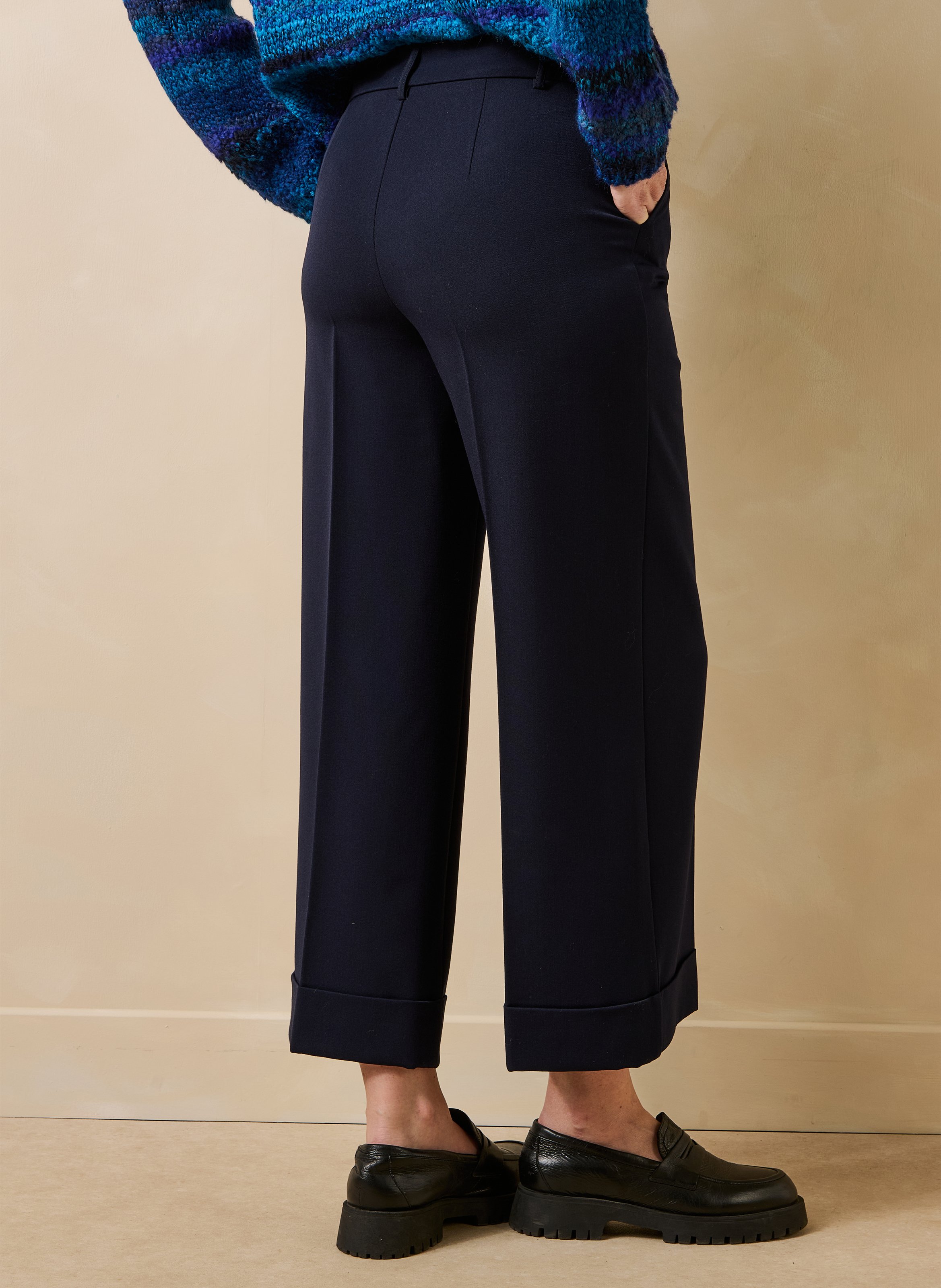 Pantalon large taille haute LA FEE MARABOUTEE Bleu