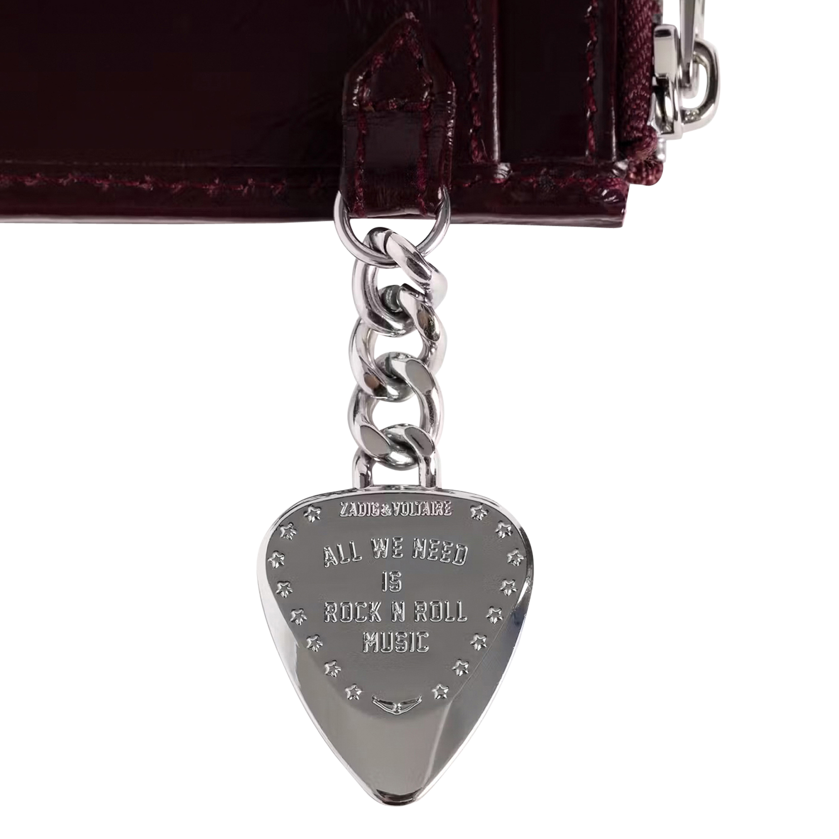 Porte-cartes avec charms en cuir vernis ZADIG&VOLTAIRE Violet