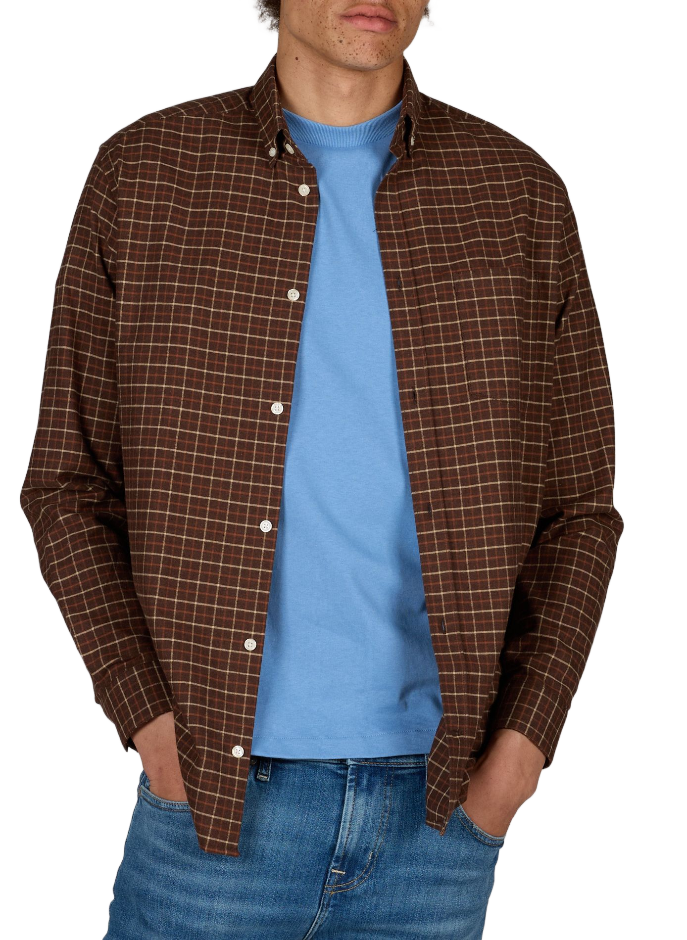 Straight-cut Iflan-D cotton polo shirt AU PRINTEMPS PARIS Brown