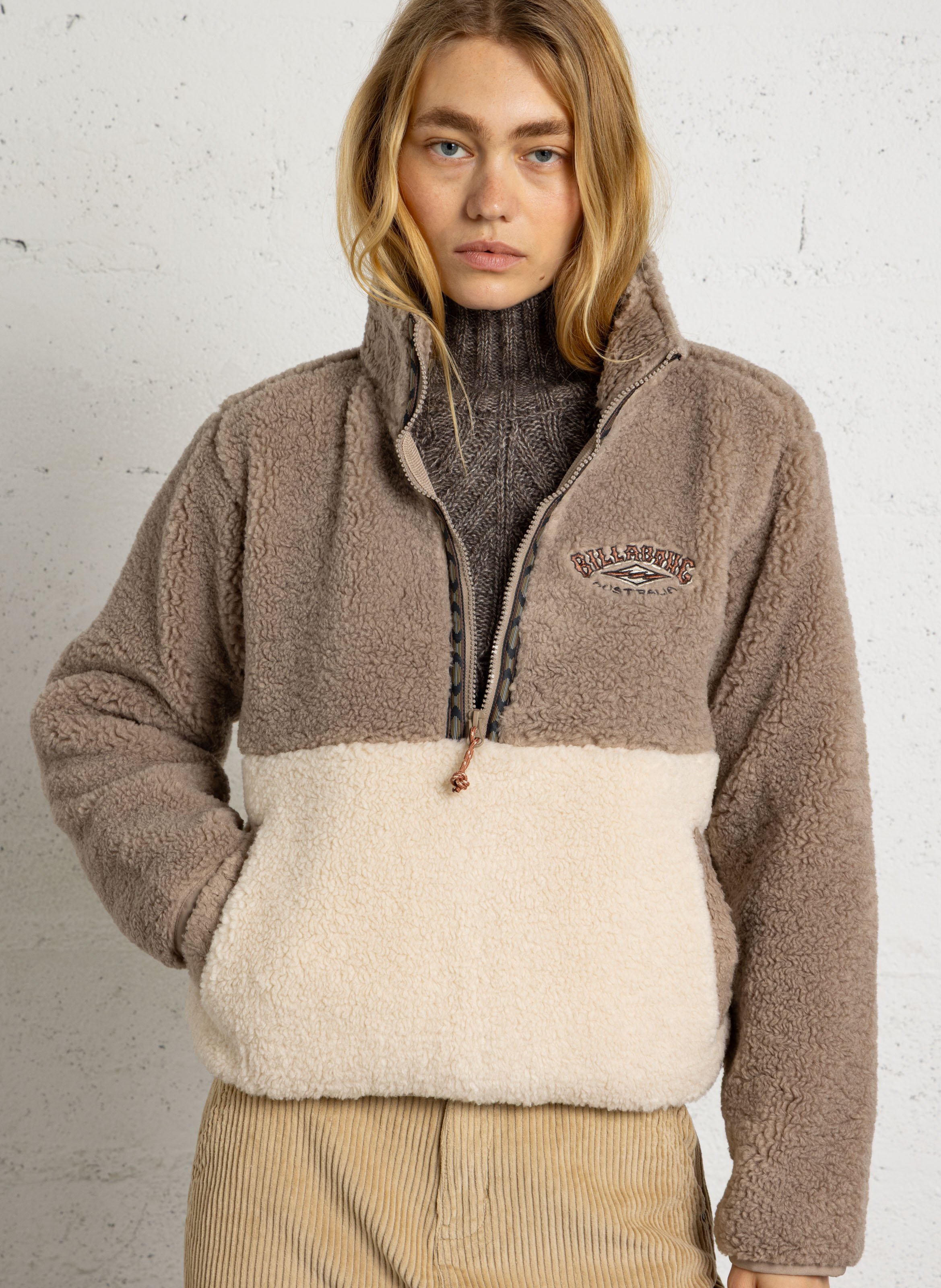 Sweat polaire en sherpa BILLABONG Beige