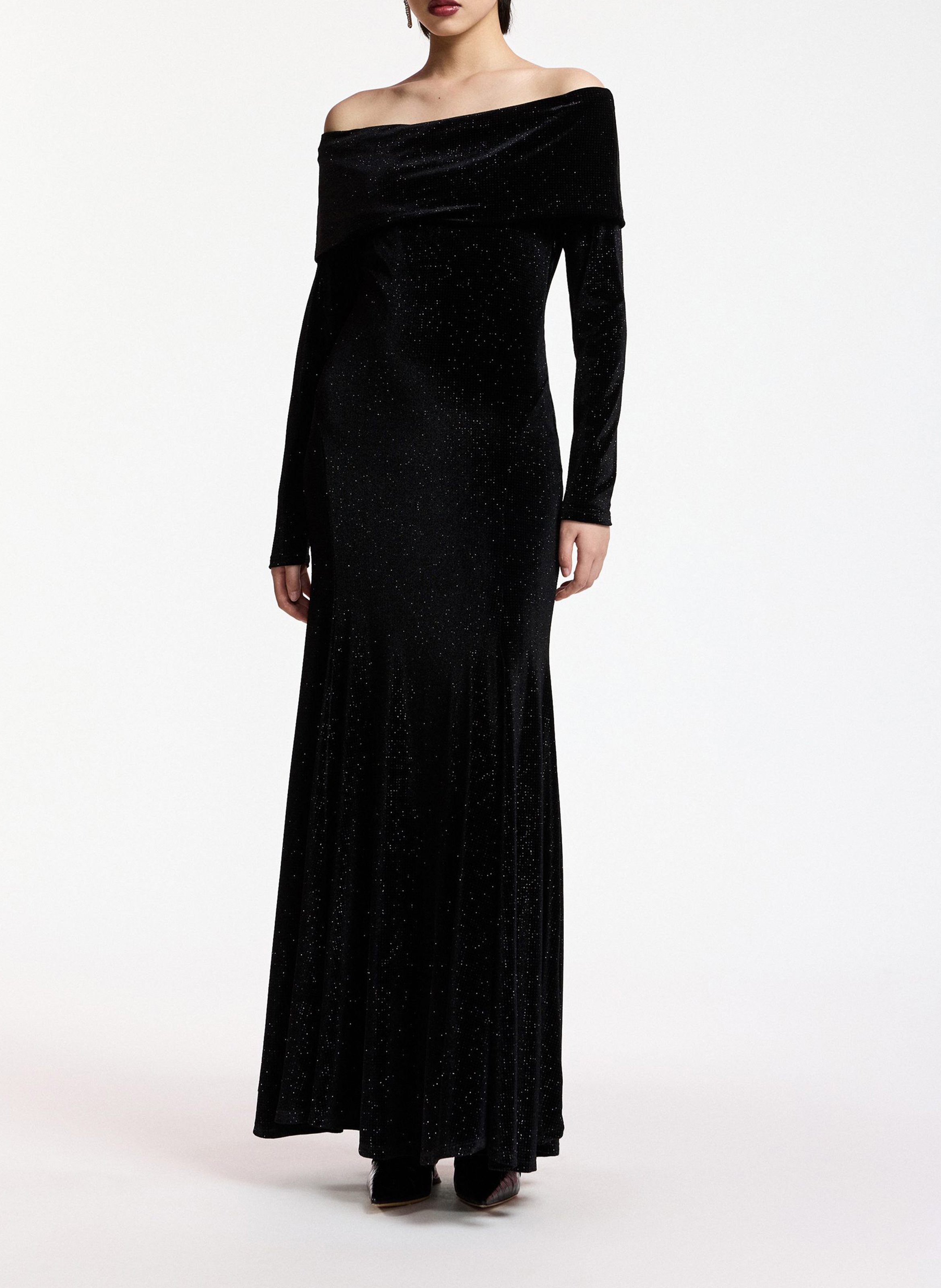 Robe longue moulante pailletée ESSENTIEL ANTWERP Noir