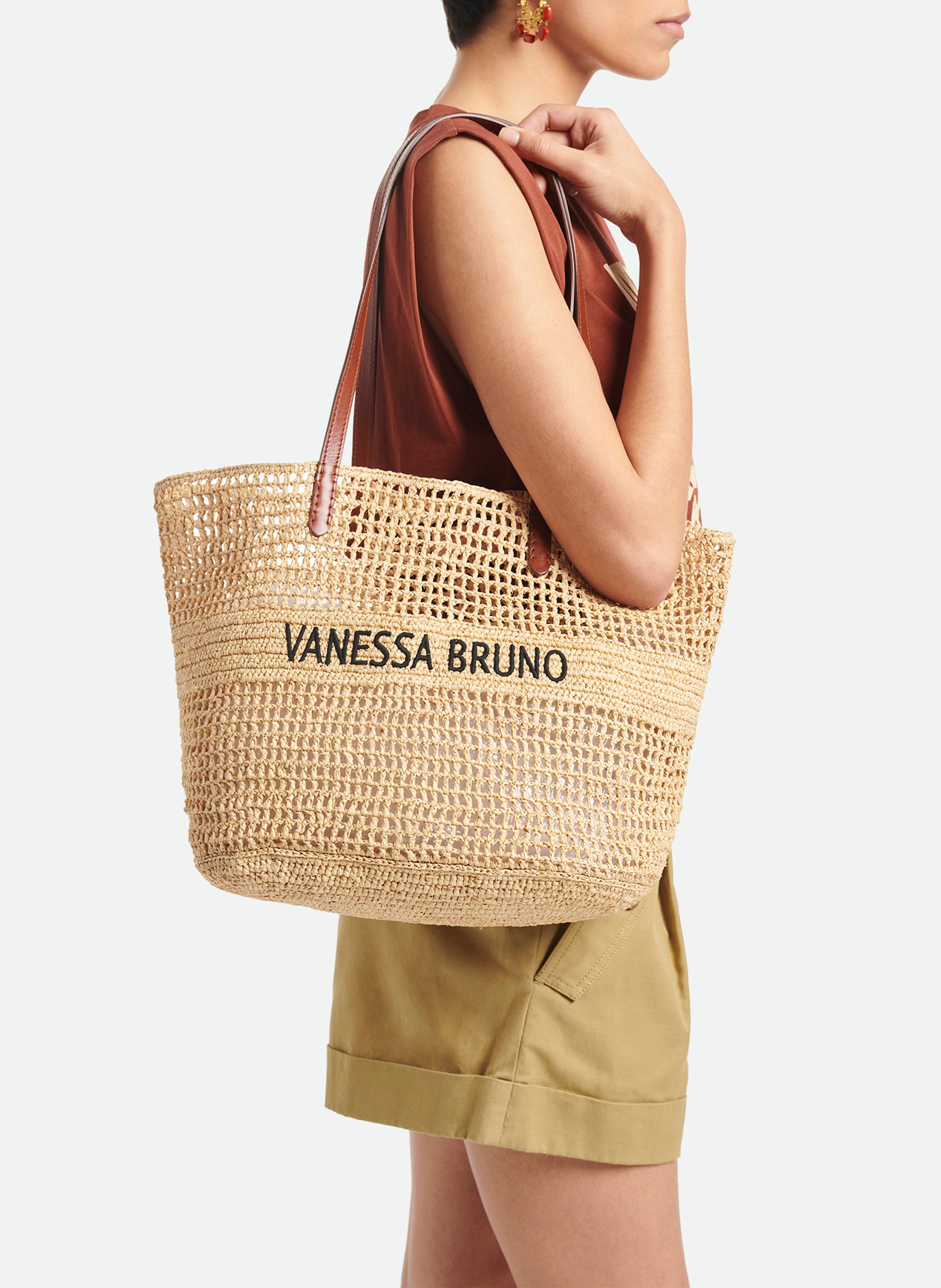 Panier en raphia VANESSA BRUNO Beige