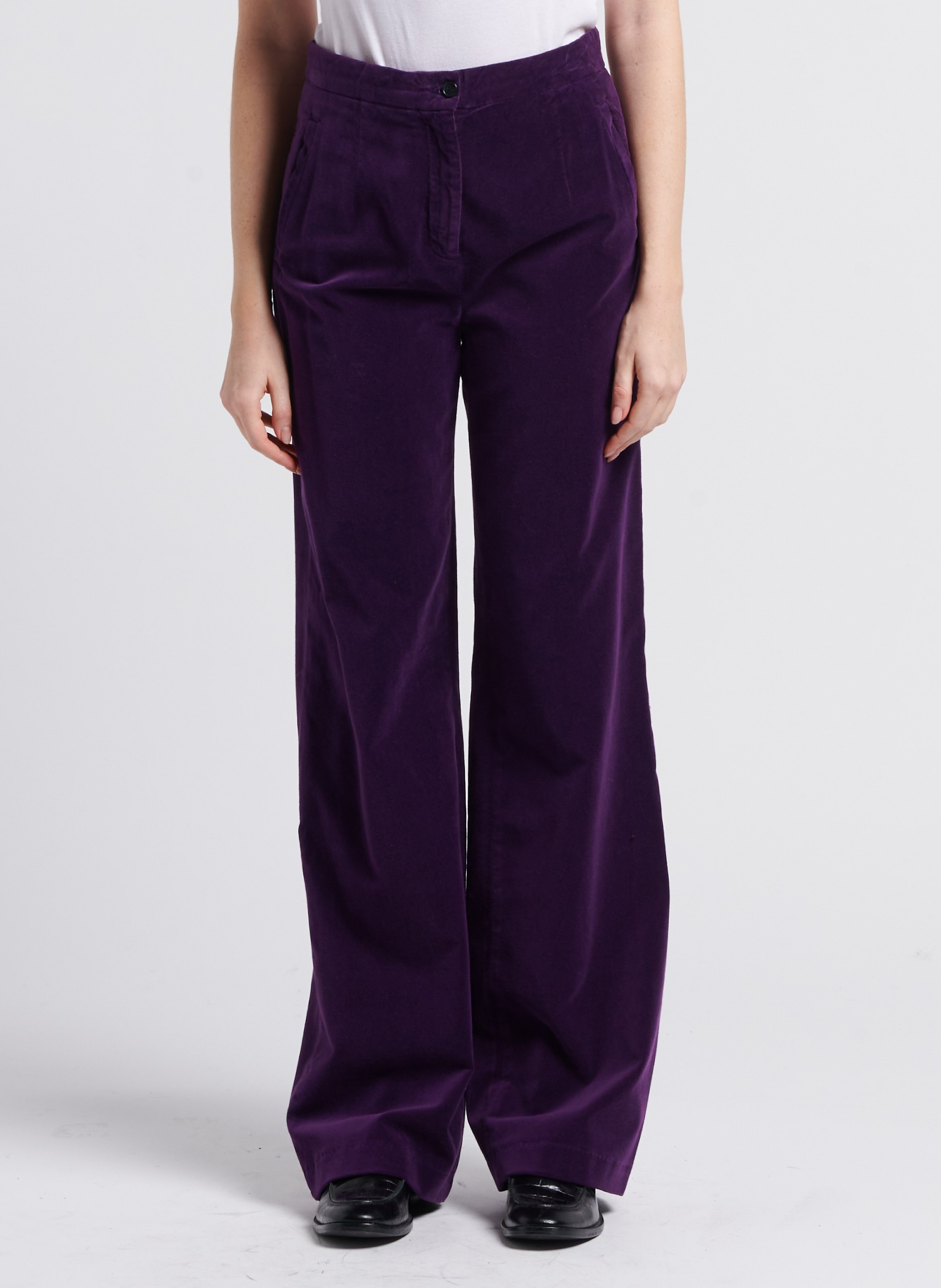 Wide-leg cotton trousers BELLEPIECE Purple