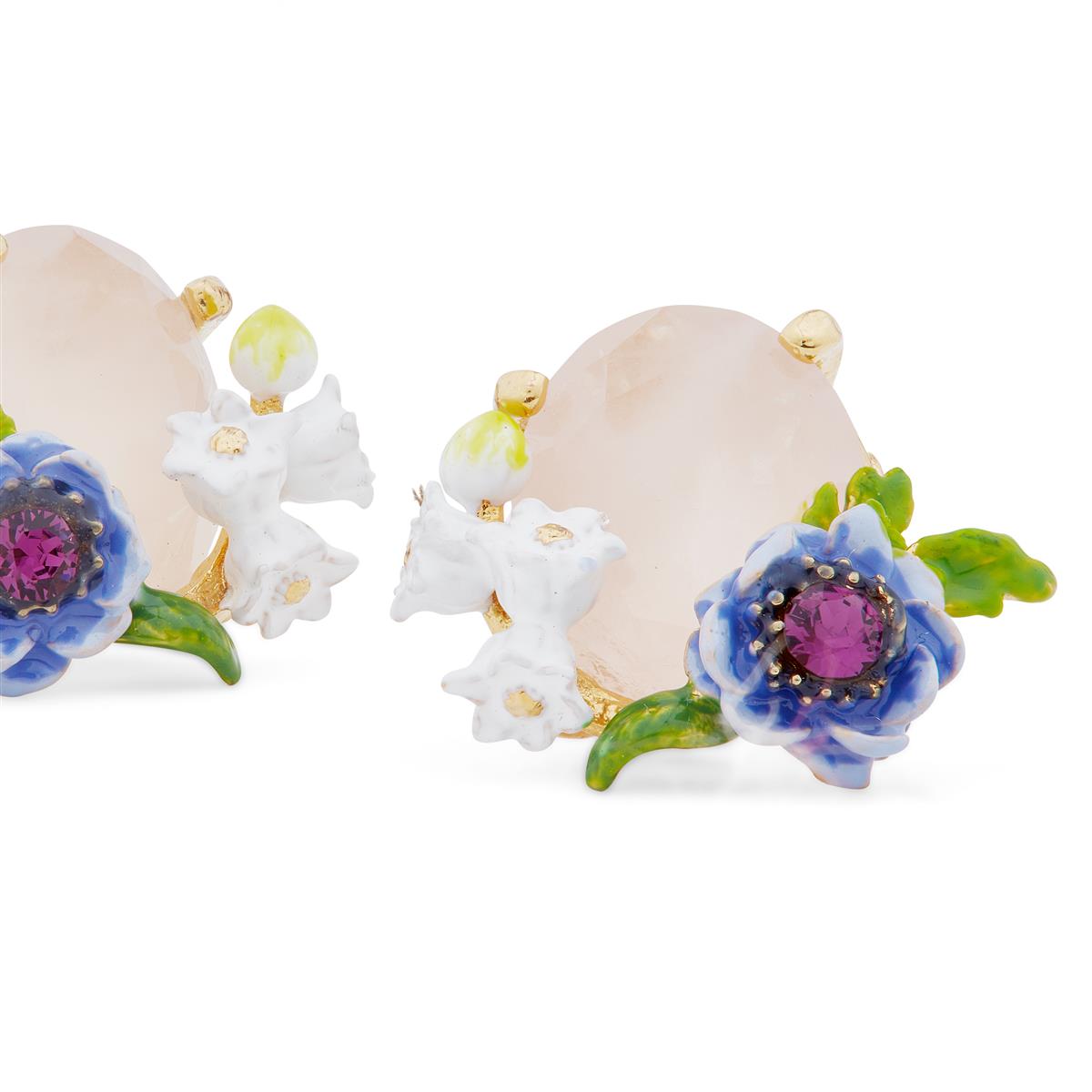 Quartz floral bouquet earrings LES NEREIDES Multicolored