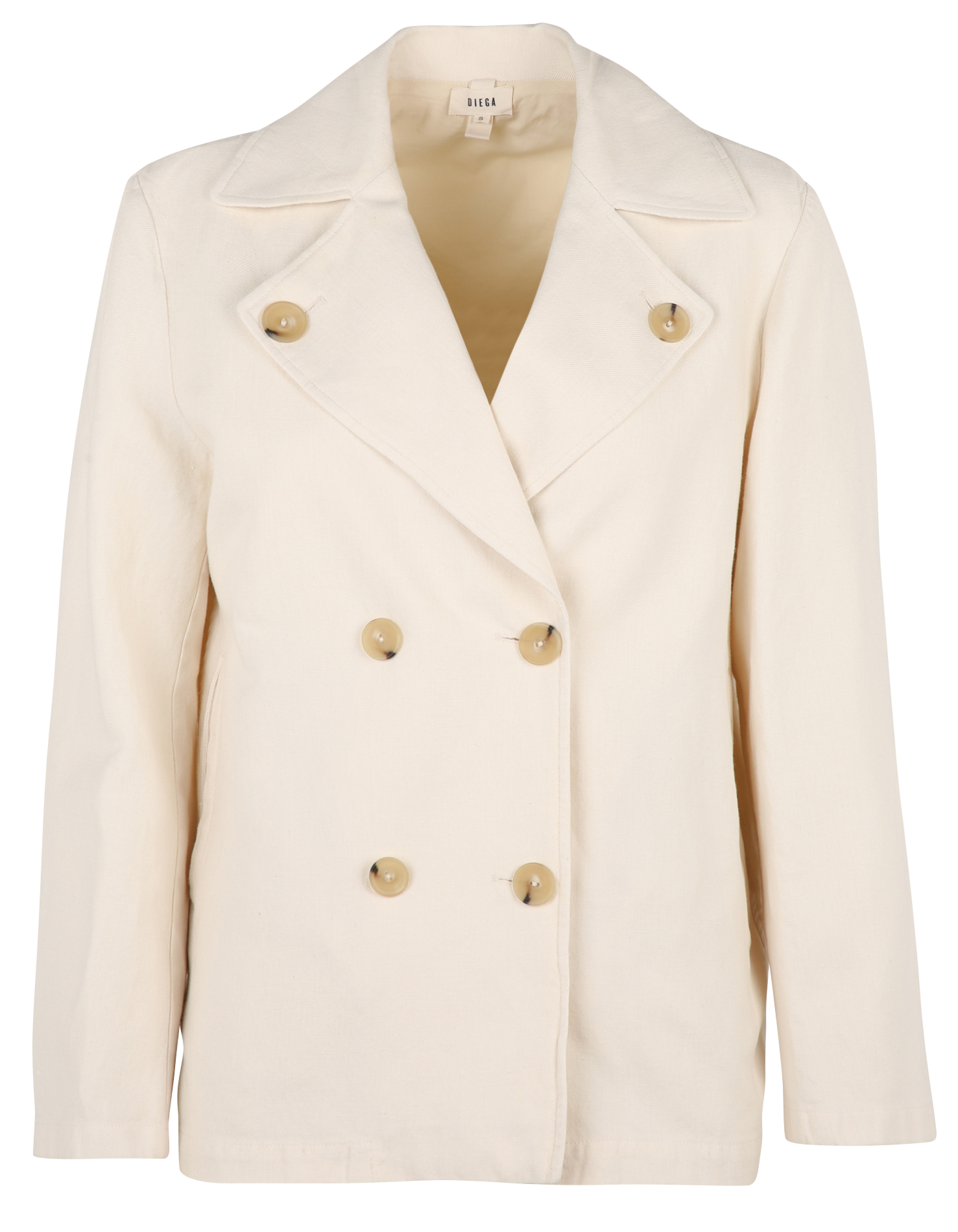 Veste droite en coton mélangé DIEGA Beige