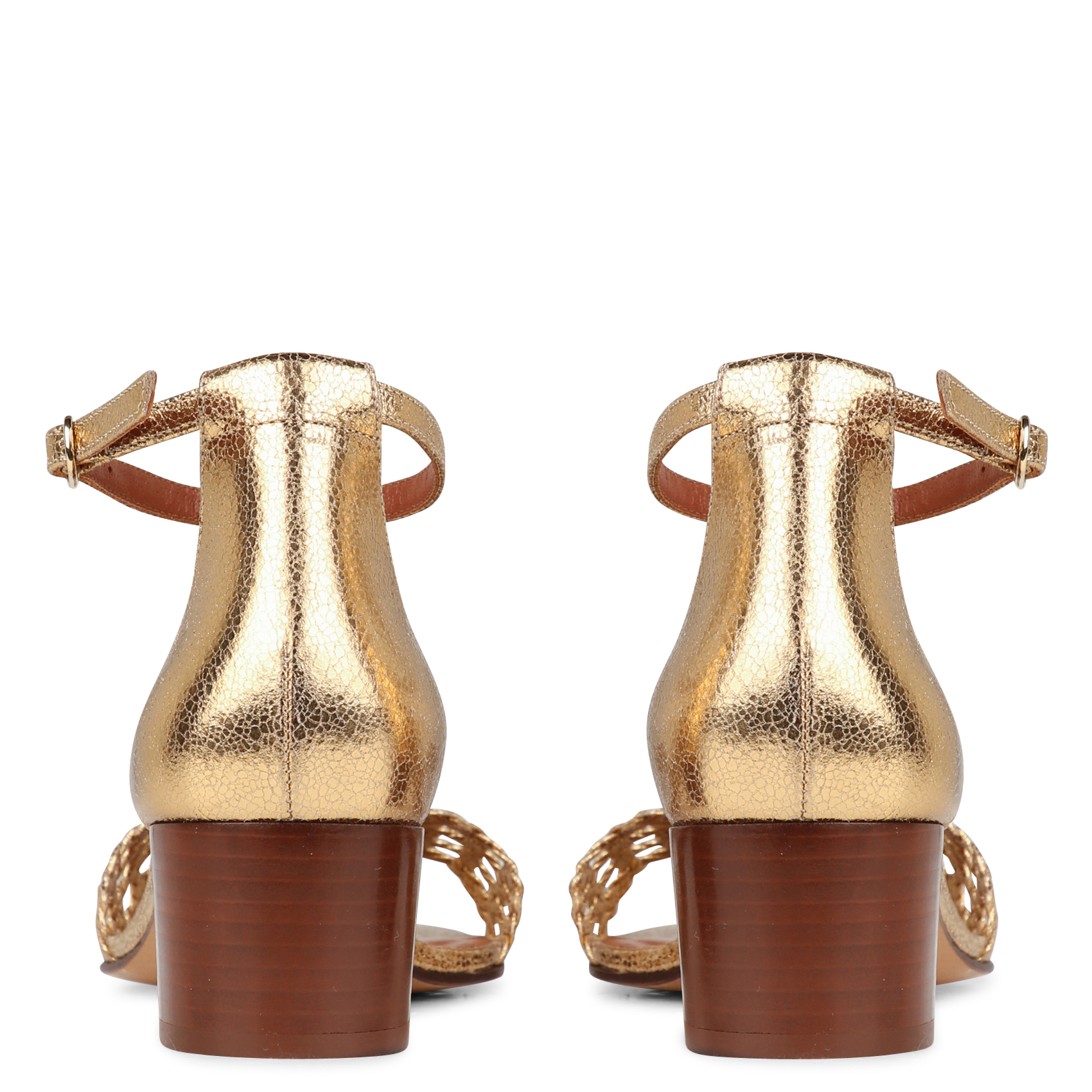 Sandales en cuir craquelé RIVECOUR Doré