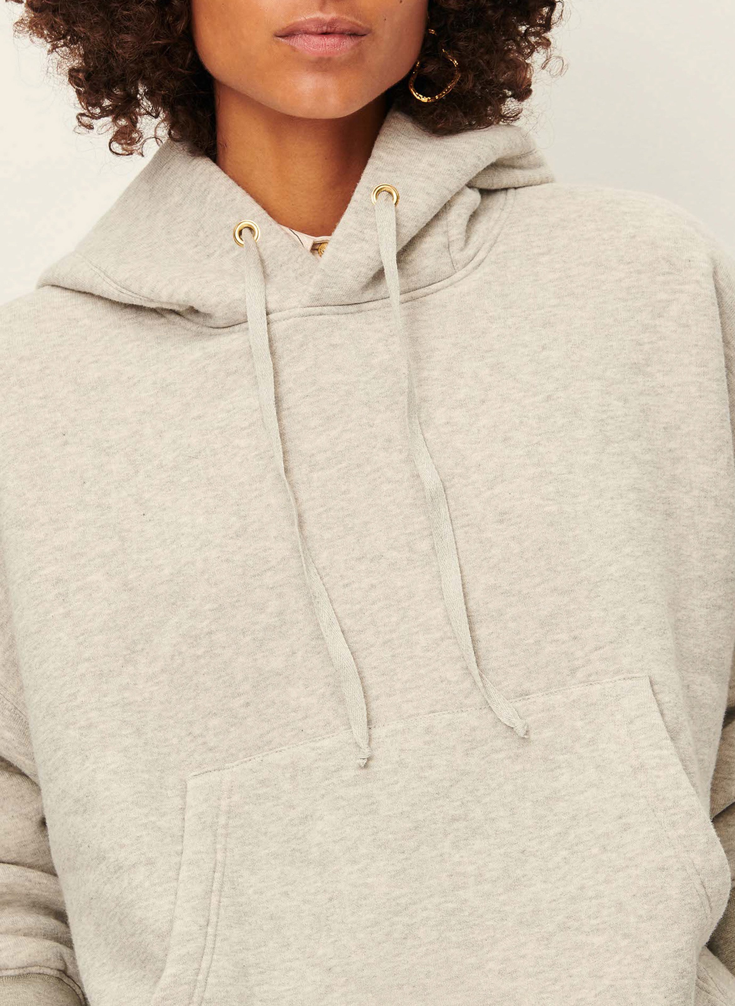 Sweat oversize à capuche en coton SESSUN Gris