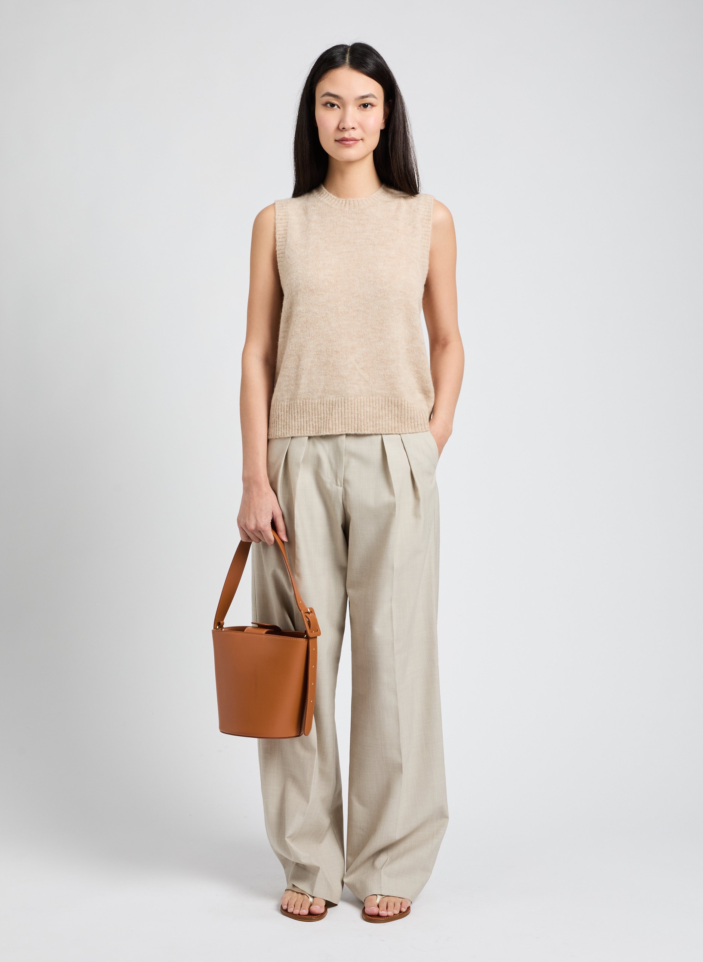 Ärmelloser Pullover aus Wollmix SAISON 1865 Beige