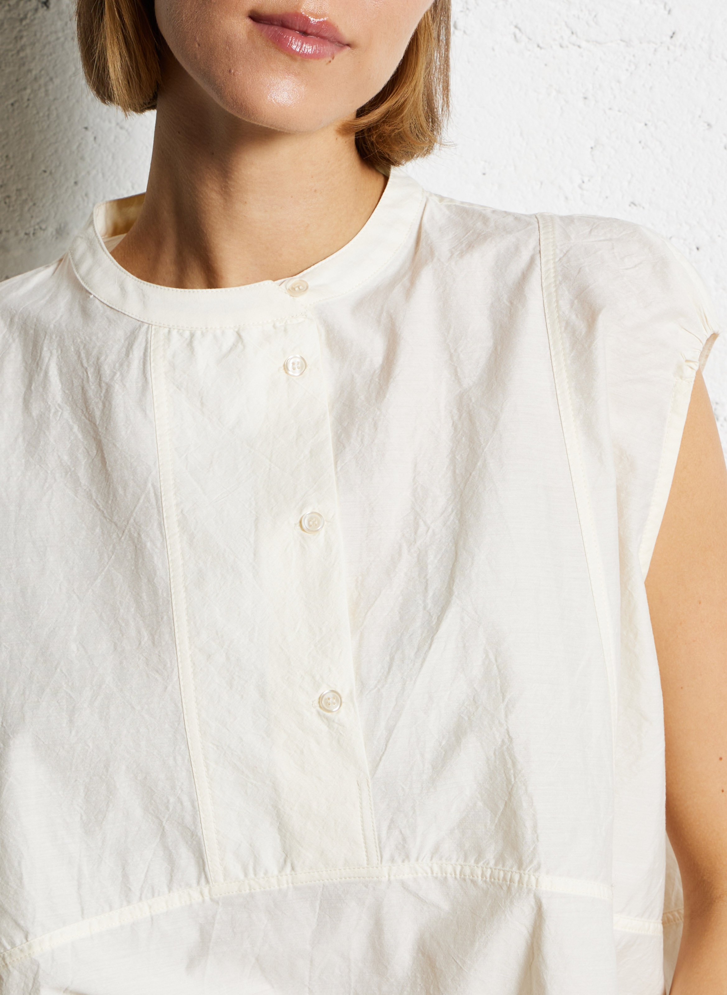 Blouse oversize en coton mélangé SOEUR Beige