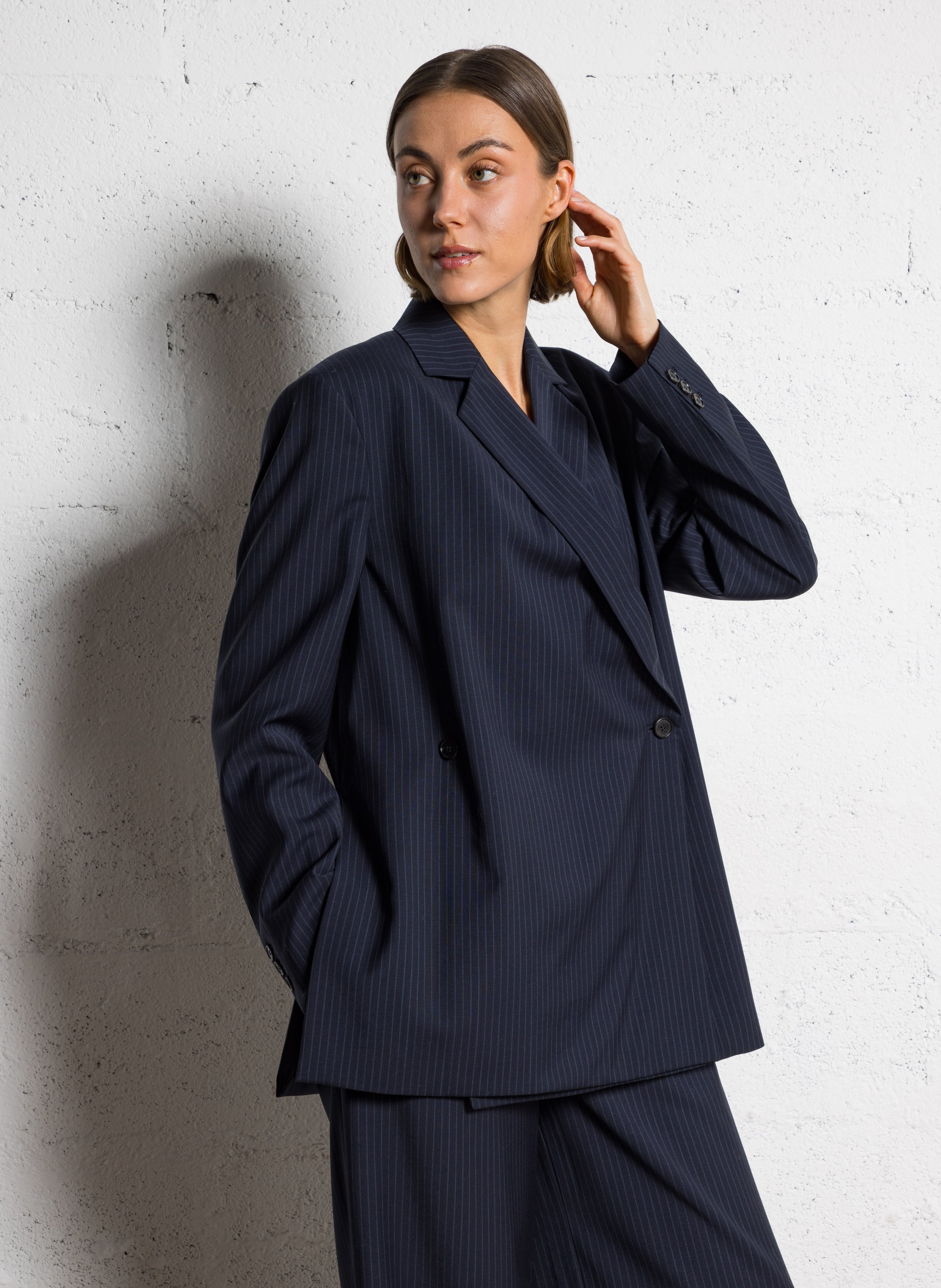Straight wool blazer coat RUE DE TOKYO Blue