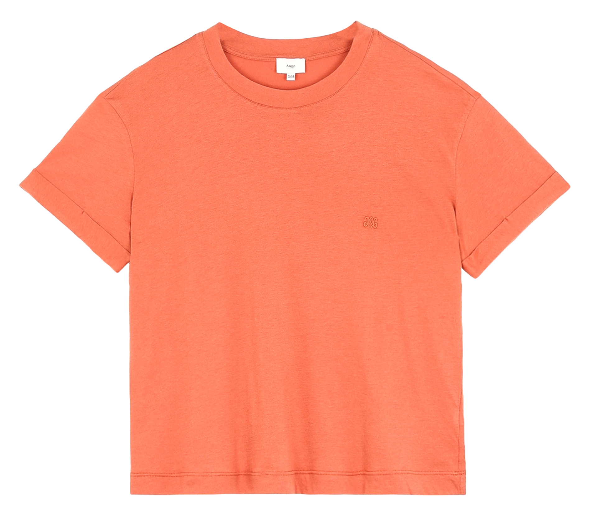 Oversized cotton blend t-shirt AN'GE Orange