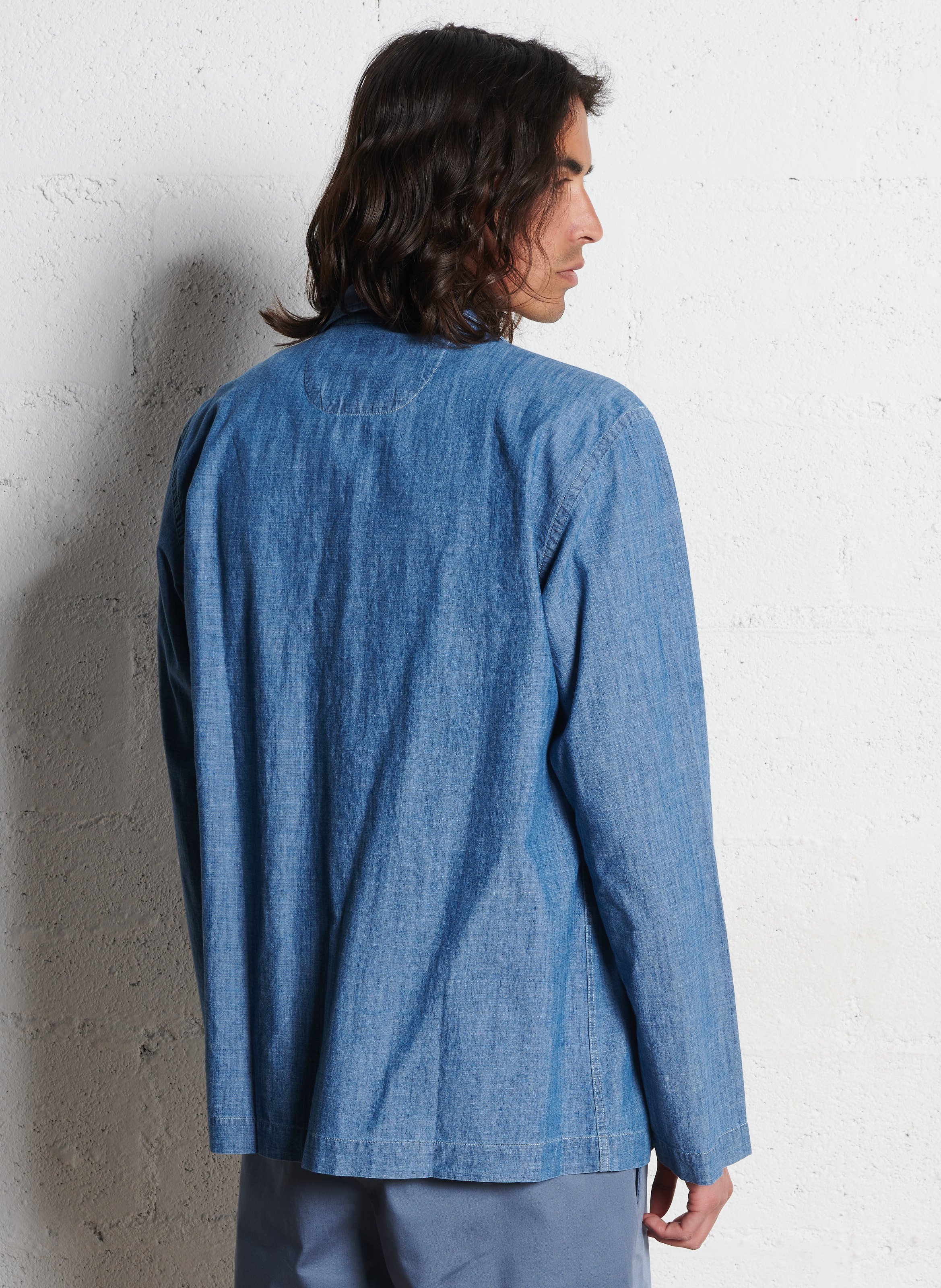 Straight buttoned denim shirt HARTFORD Blue
