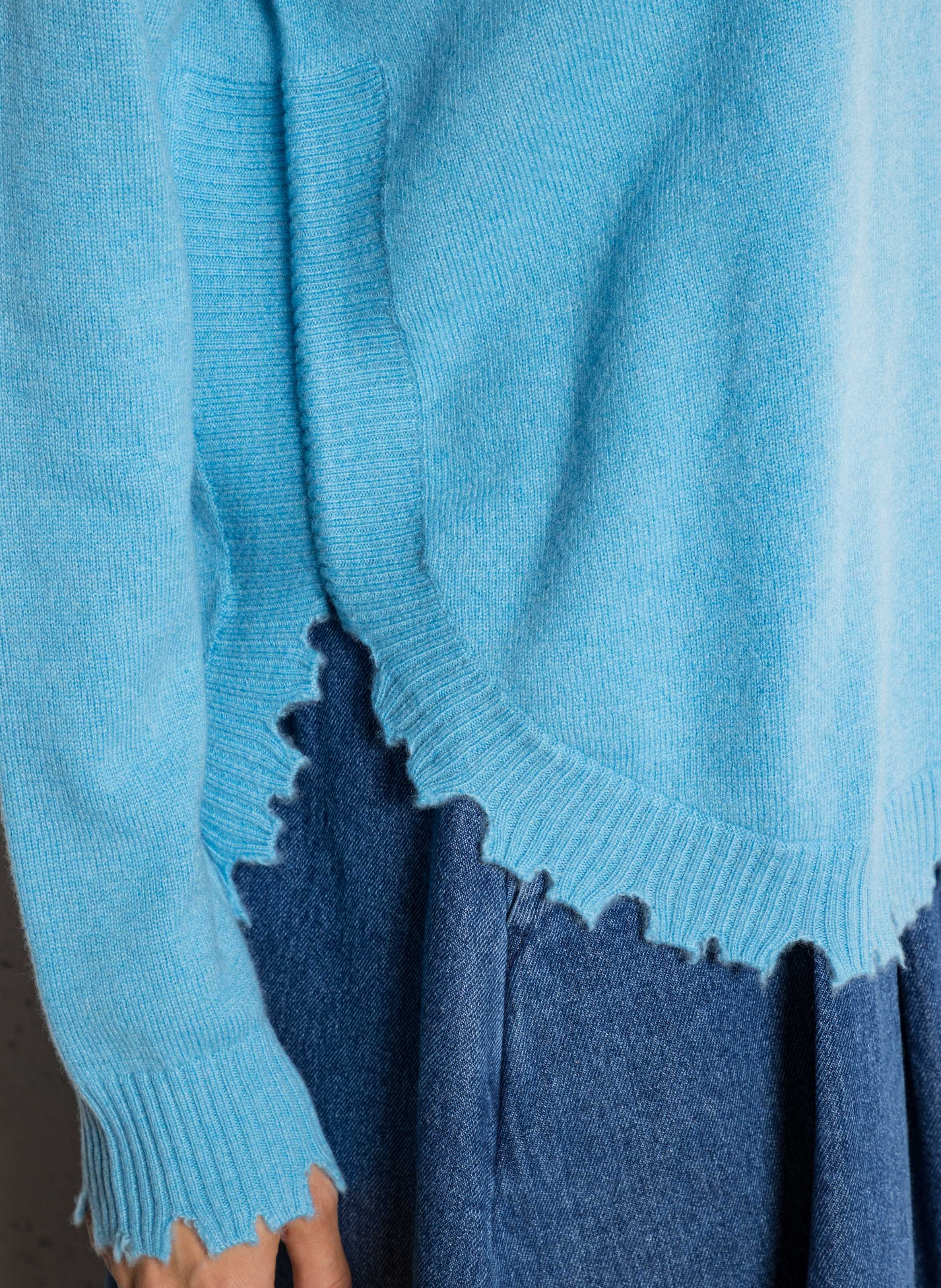 Pull oversize en cachemire maillé KUJTEN Bleu