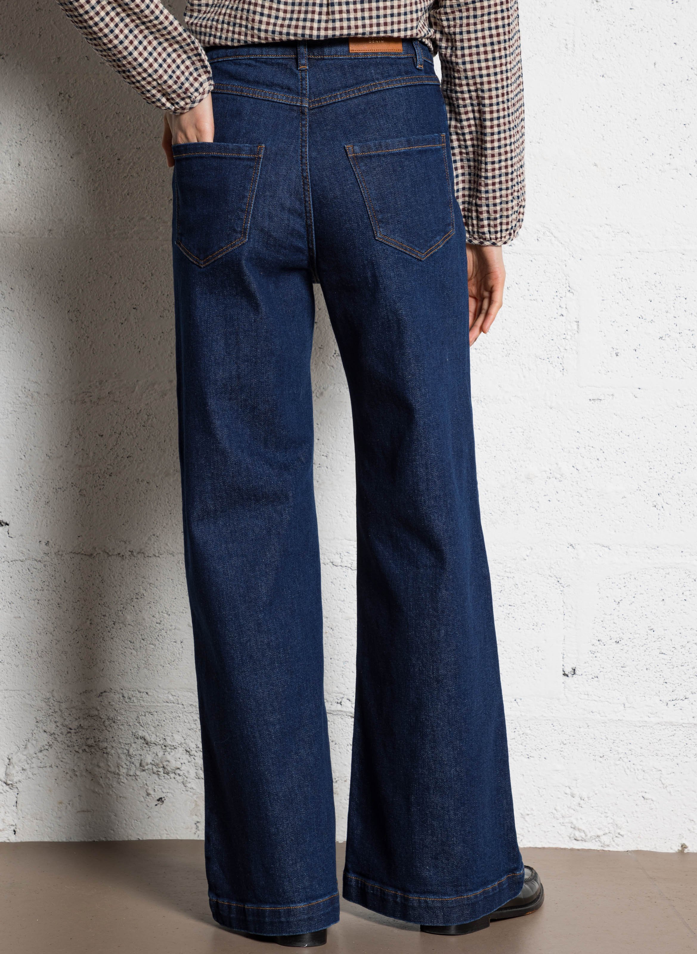 Cotton-blend wide-leg jeans I CODE Blue