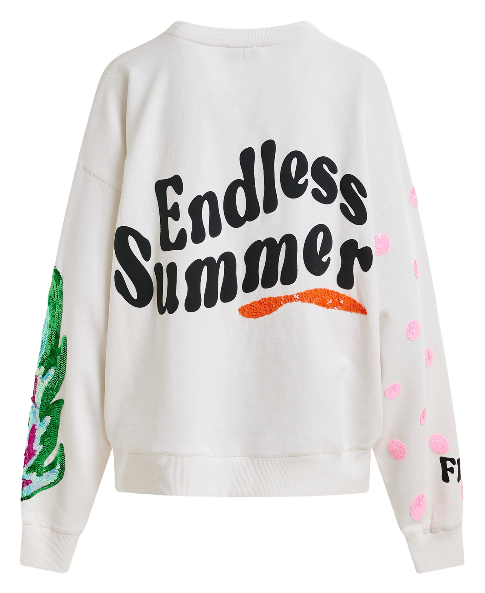 Sweat ample imprimé à broderies paillettes ESSENTIEL ANTWERP Blanc