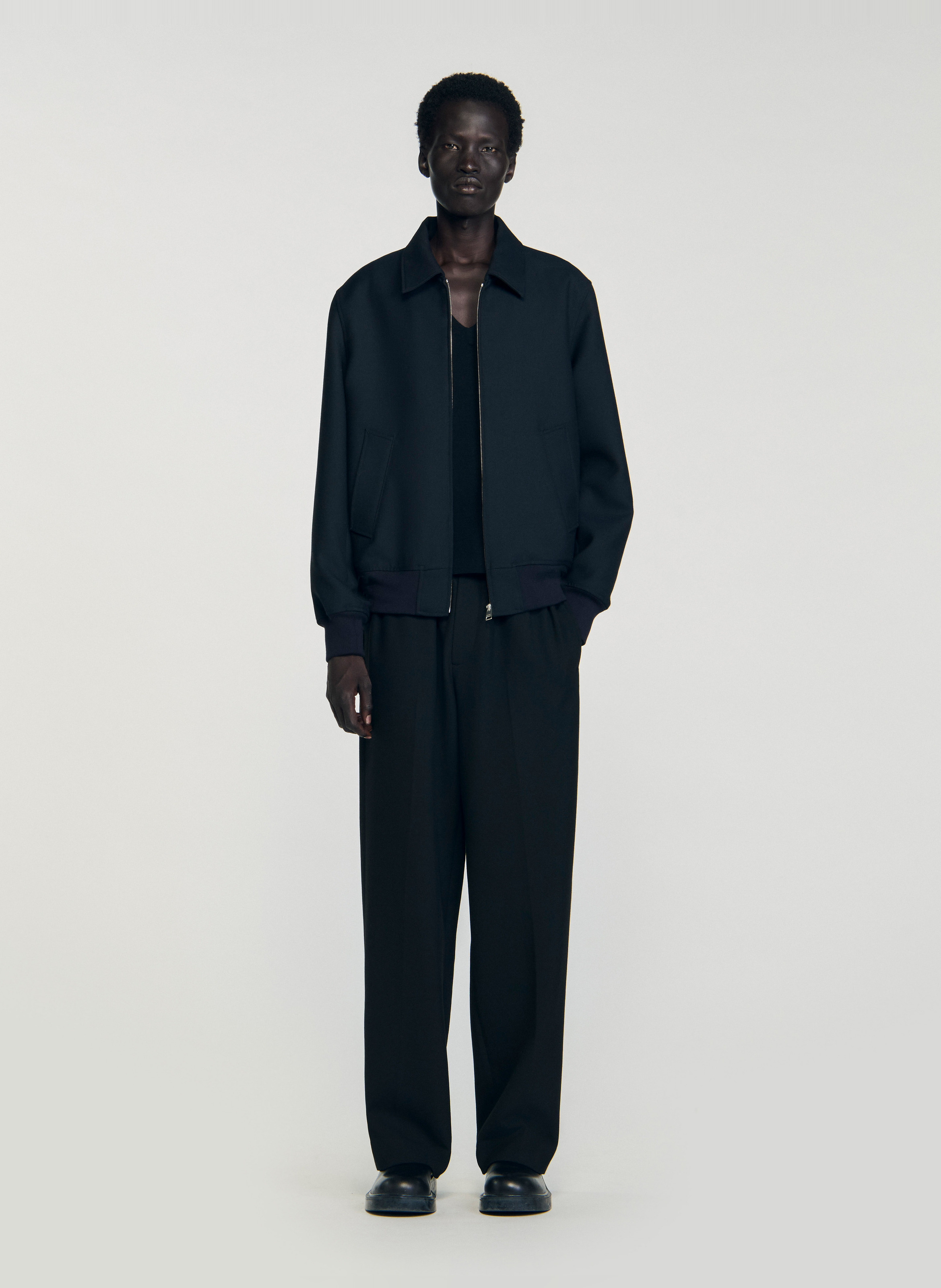 Veste droite col classique SANDRO Bleu